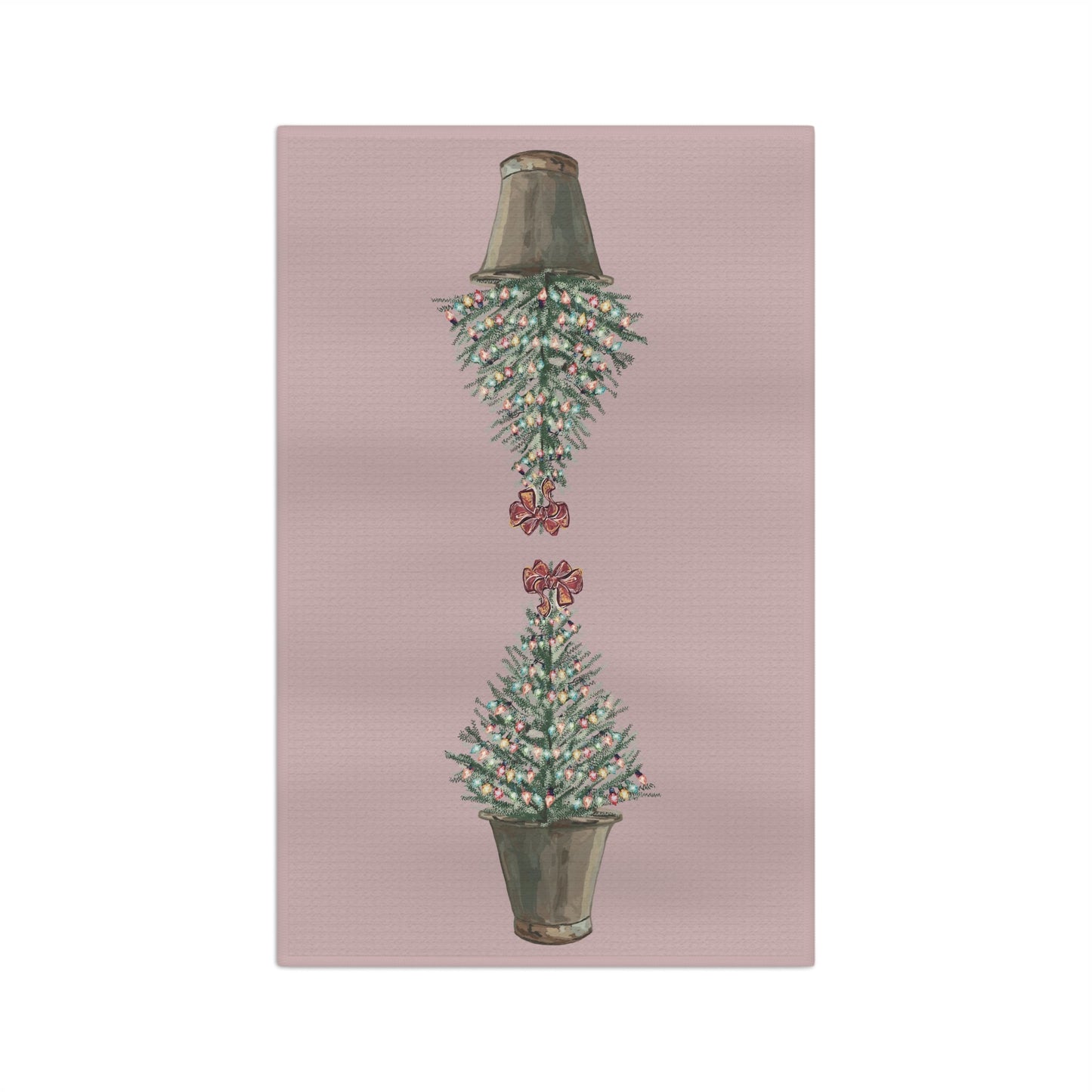 Vintage Christmas Tree Microfiber Waffle Towel - Blue Cava