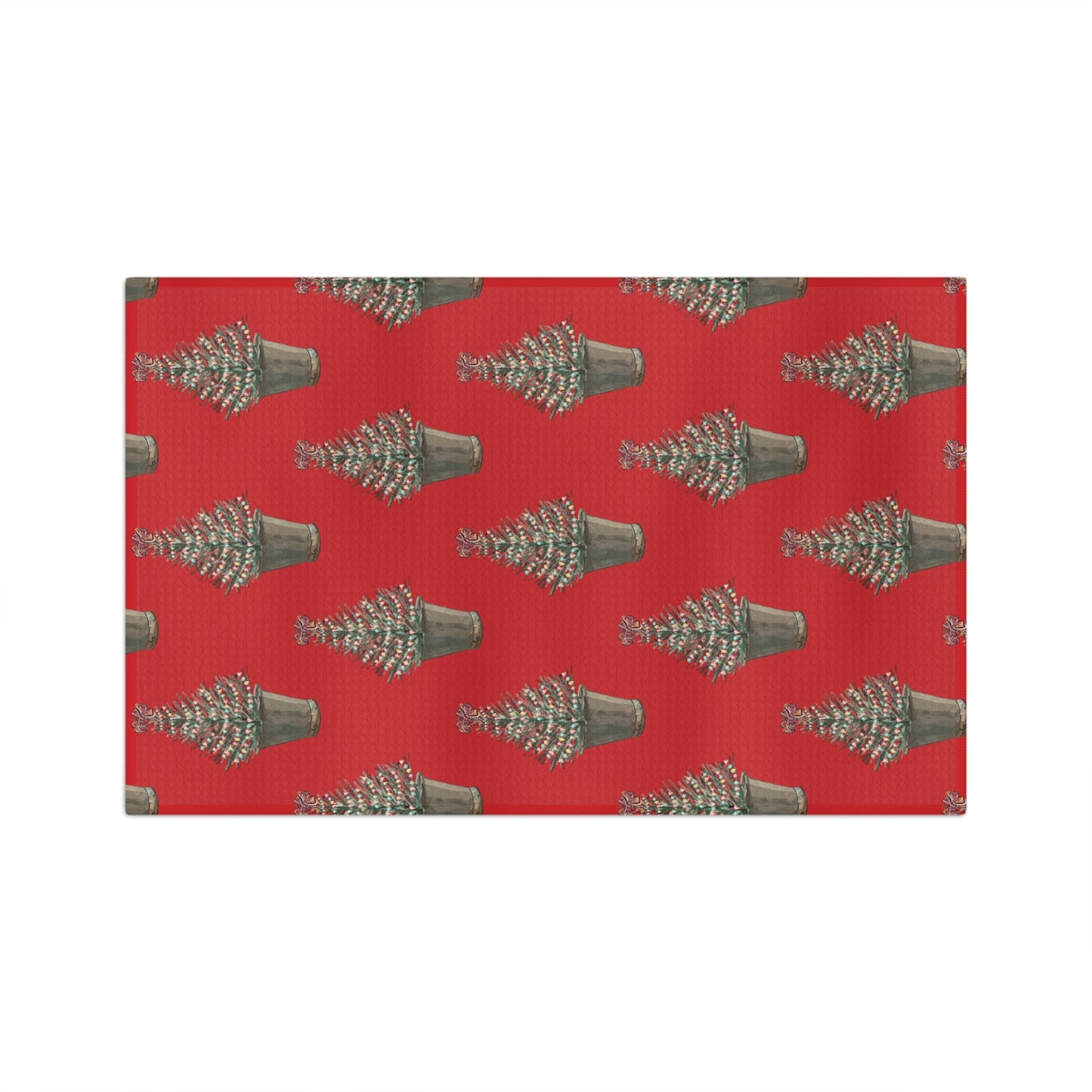 Vintage Christmas Tree Microfiber Waffle Towel - Blue Cava