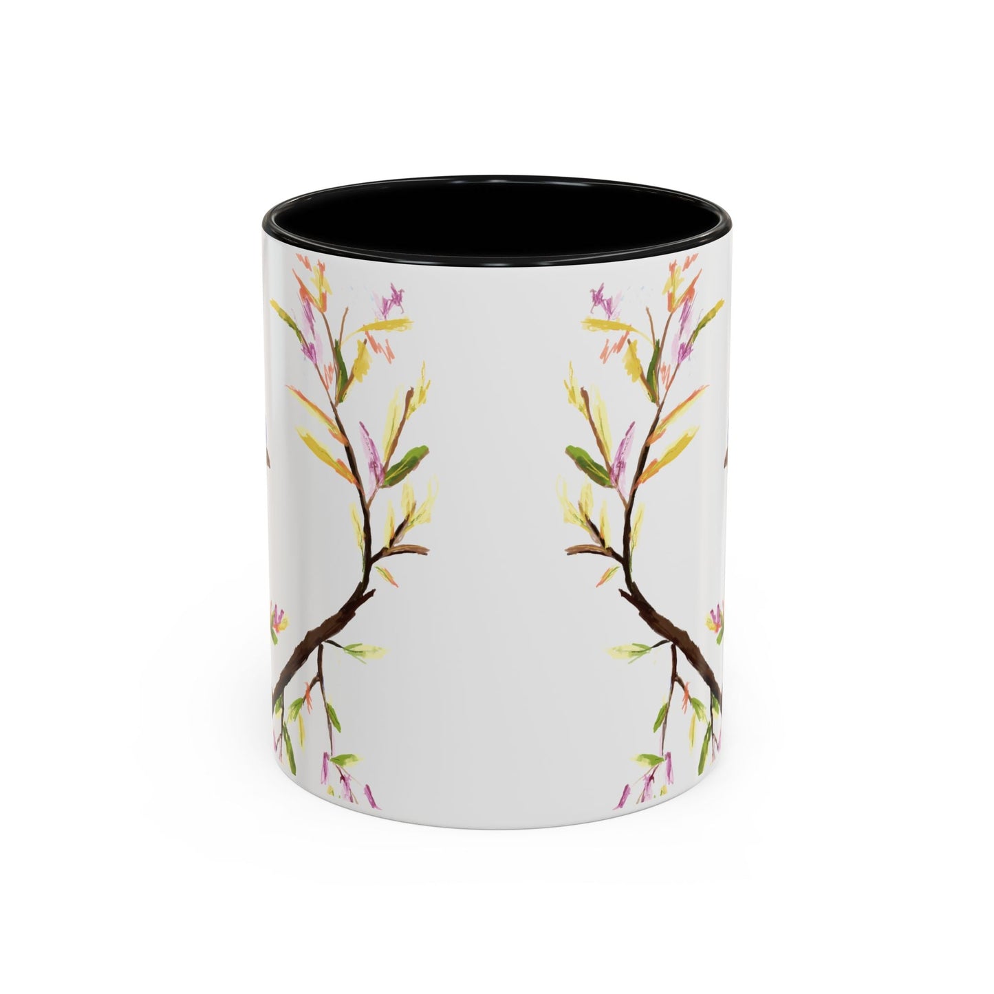 Watercolor Bird Two Tone Coffee Mug (11oz & 15oz) - Blue Cava