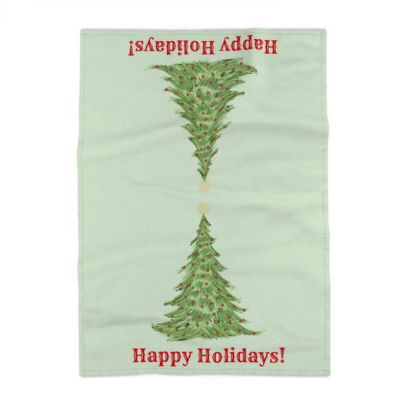 Whimsical Christmas Tree Tea Towel - Blue Cava
