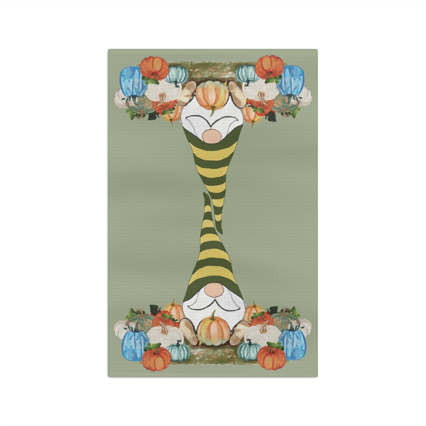 Whimsical Fall Gnome Microfiber Waffle Towel - Blue Cava