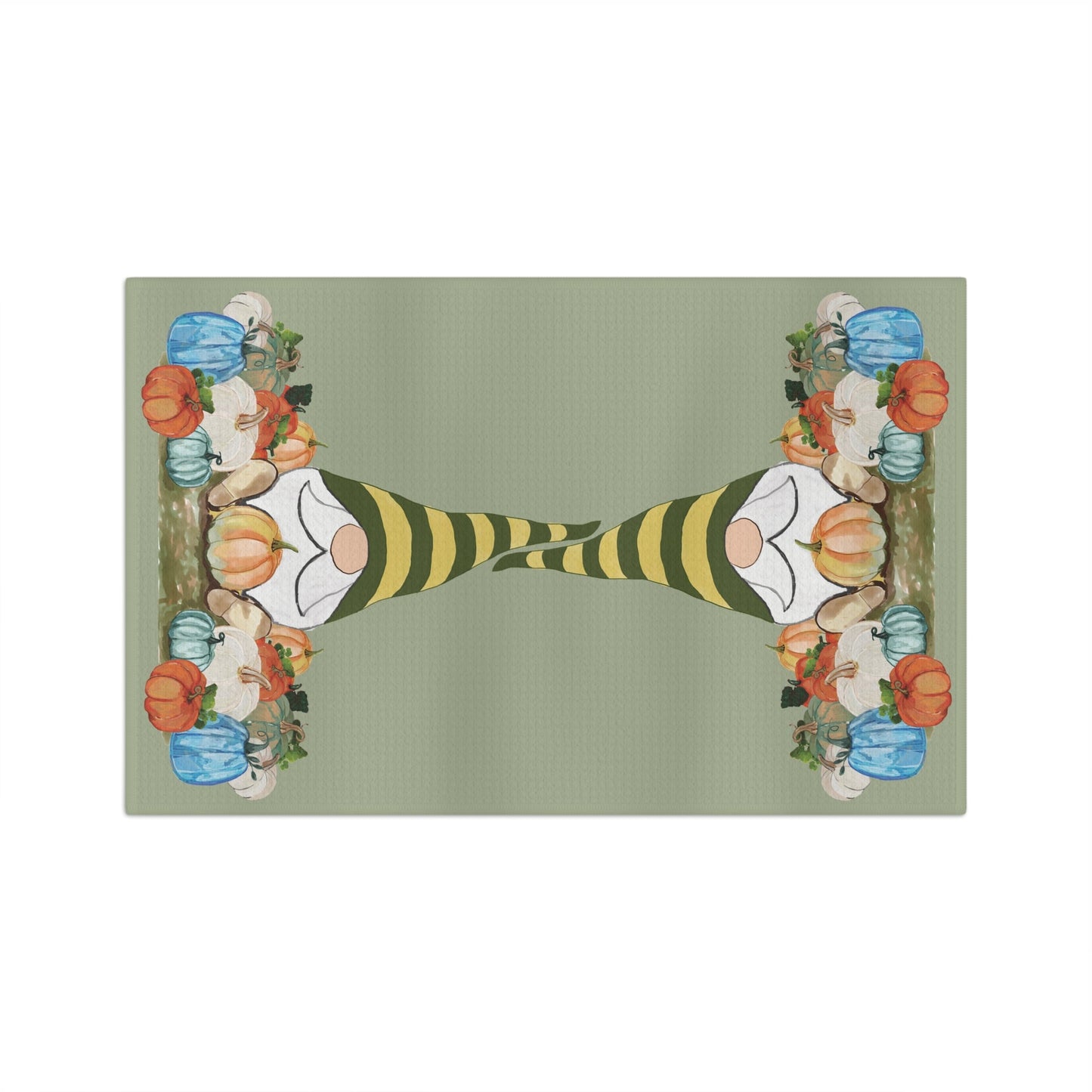Whimsical Fall Gnome Microfiber Waffle Towel - Blue Cava