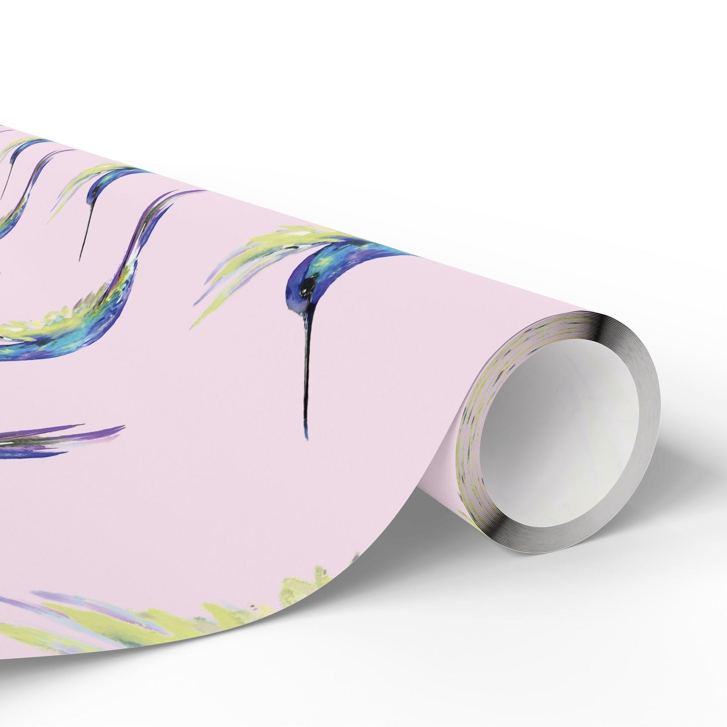 Whimsical Hummingbird Wrapping Paper | Eco - Friendly Wrap - Blue Cava