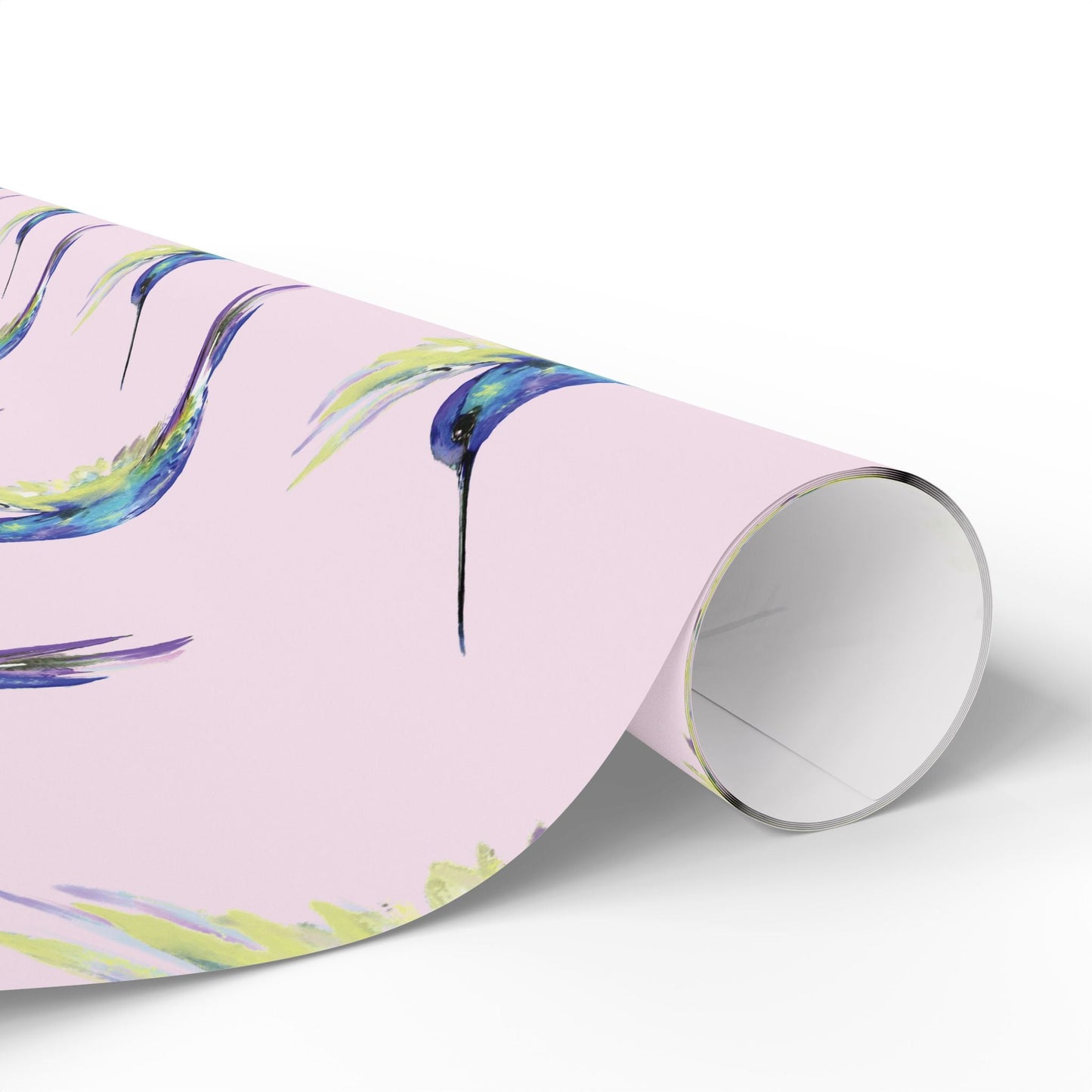 Whimsical Hummingbird Wrapping Paper | Eco - Friendly Wrap - Blue Cava