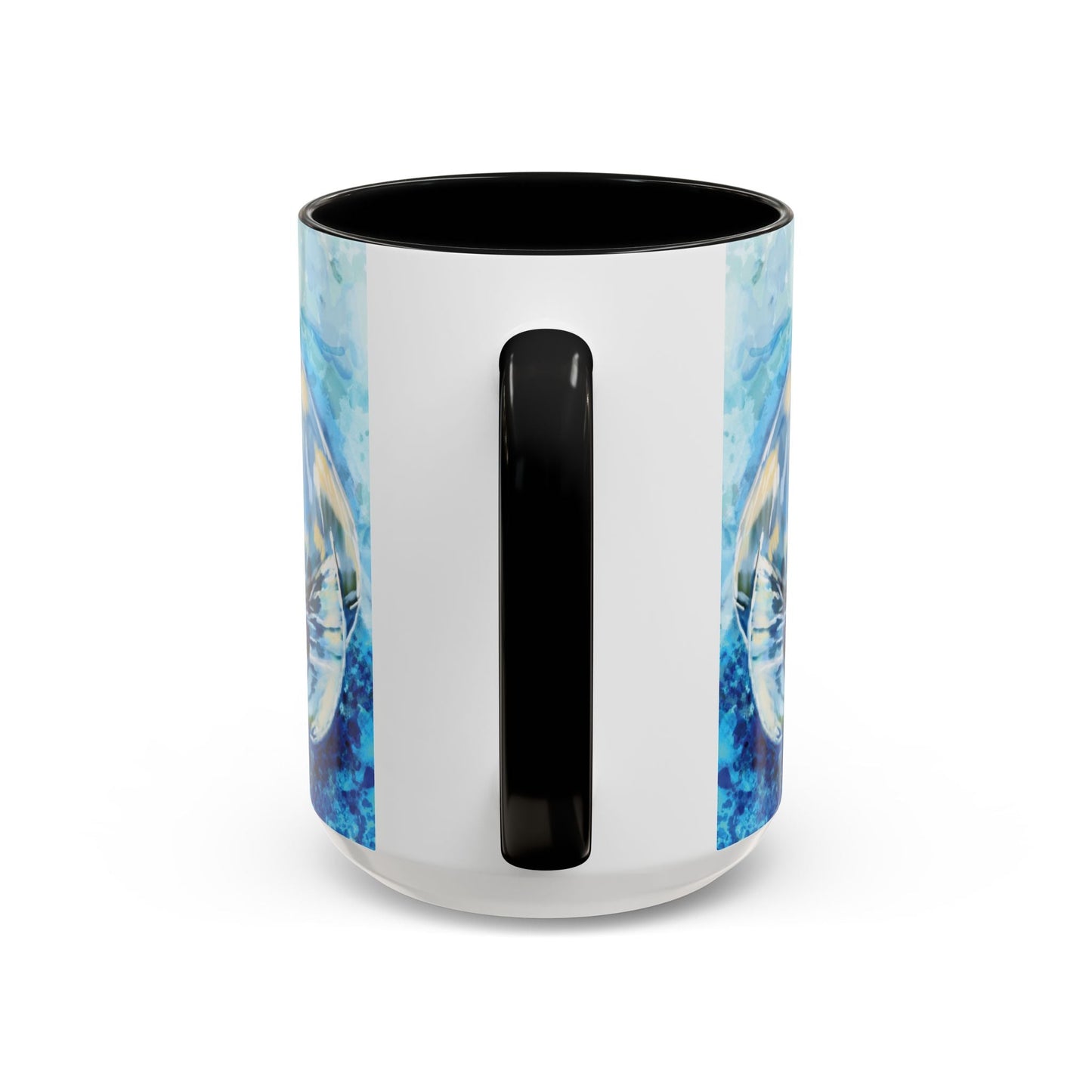Whimsical Manatee Ceramic Two Tone Mug - 11 oz & 15 oz - Blue Cava