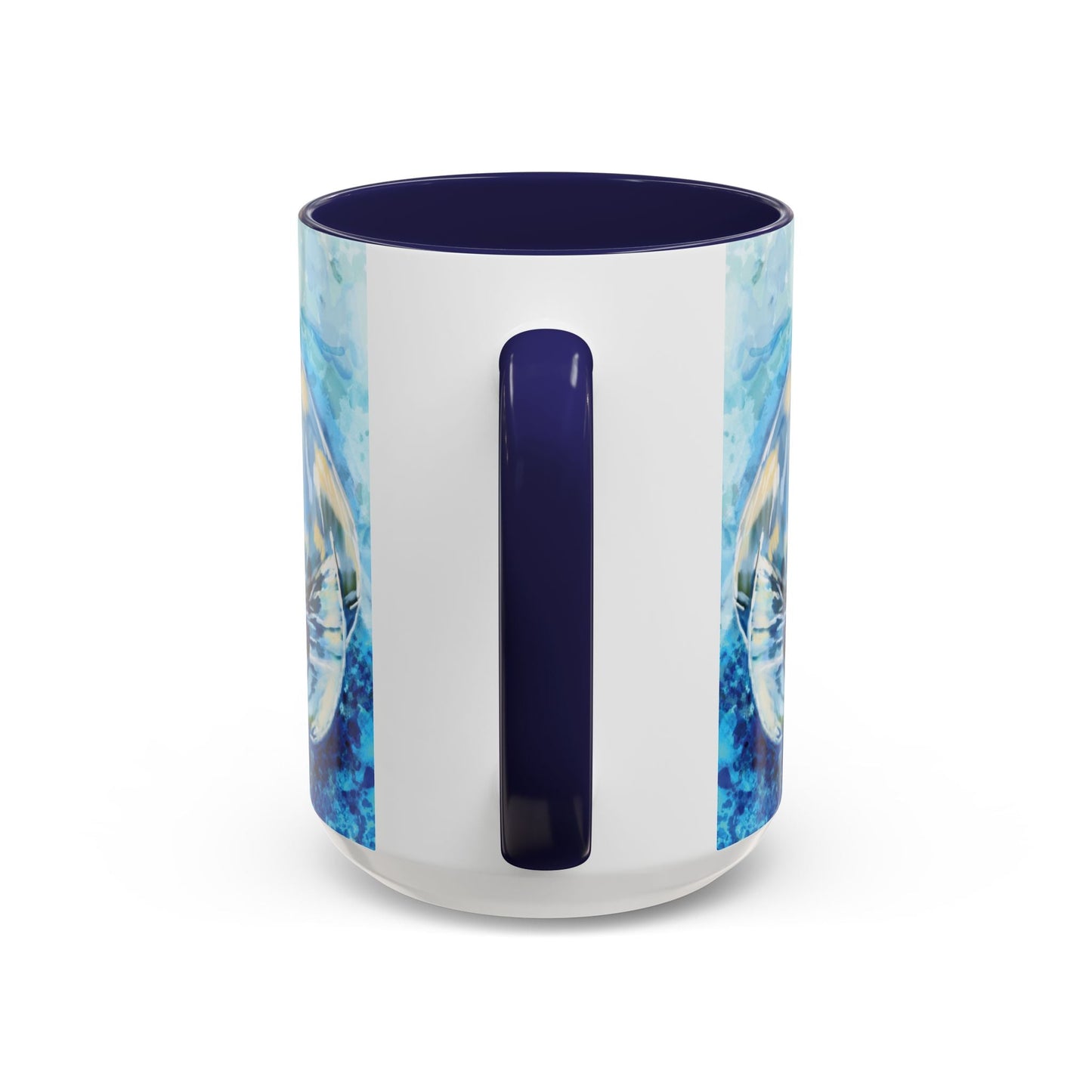 Whimsical Manatee Ceramic Two Tone Mug - 11 oz & 15 oz - Blue Cava