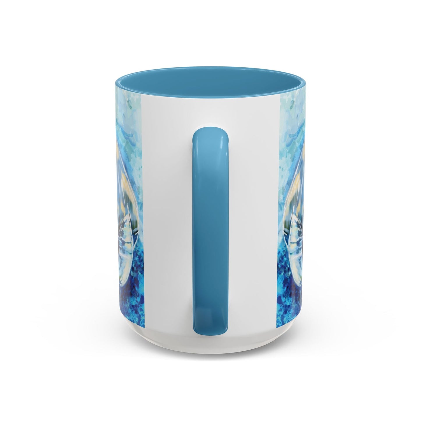 Whimsical Manatee Ceramic Two Tone Mug - 11 oz & 15 oz - Blue Cava