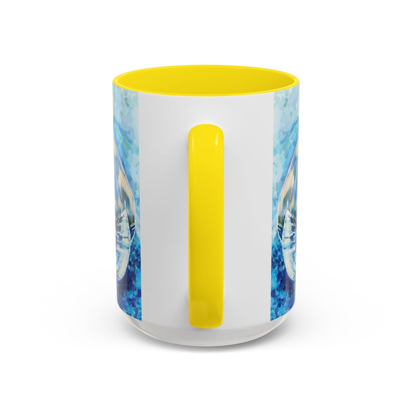 Whimsical Manatee Ceramic Two Tone Mug - 11 oz & 15 oz - Blue Cava