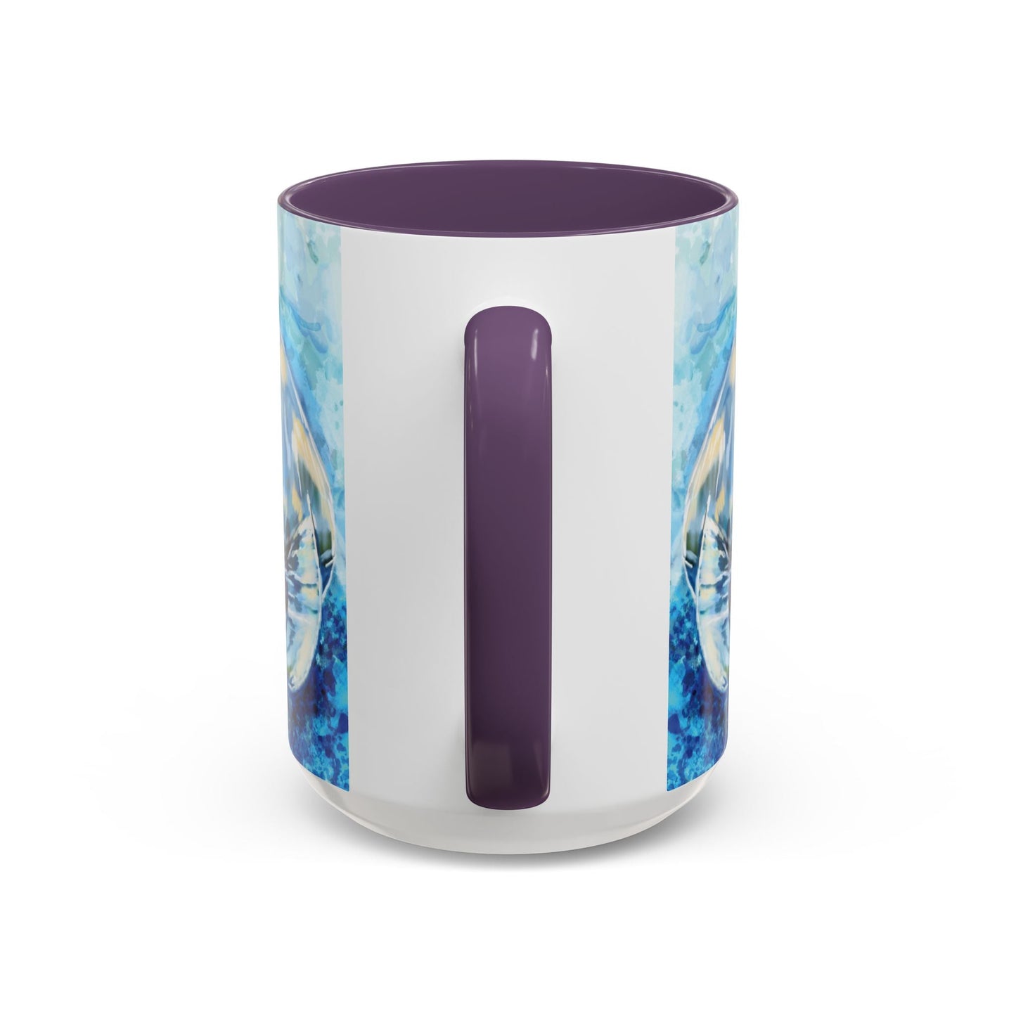 Whimsical Manatee Ceramic Two Tone Mug - 11 oz & 15 oz - Blue Cava