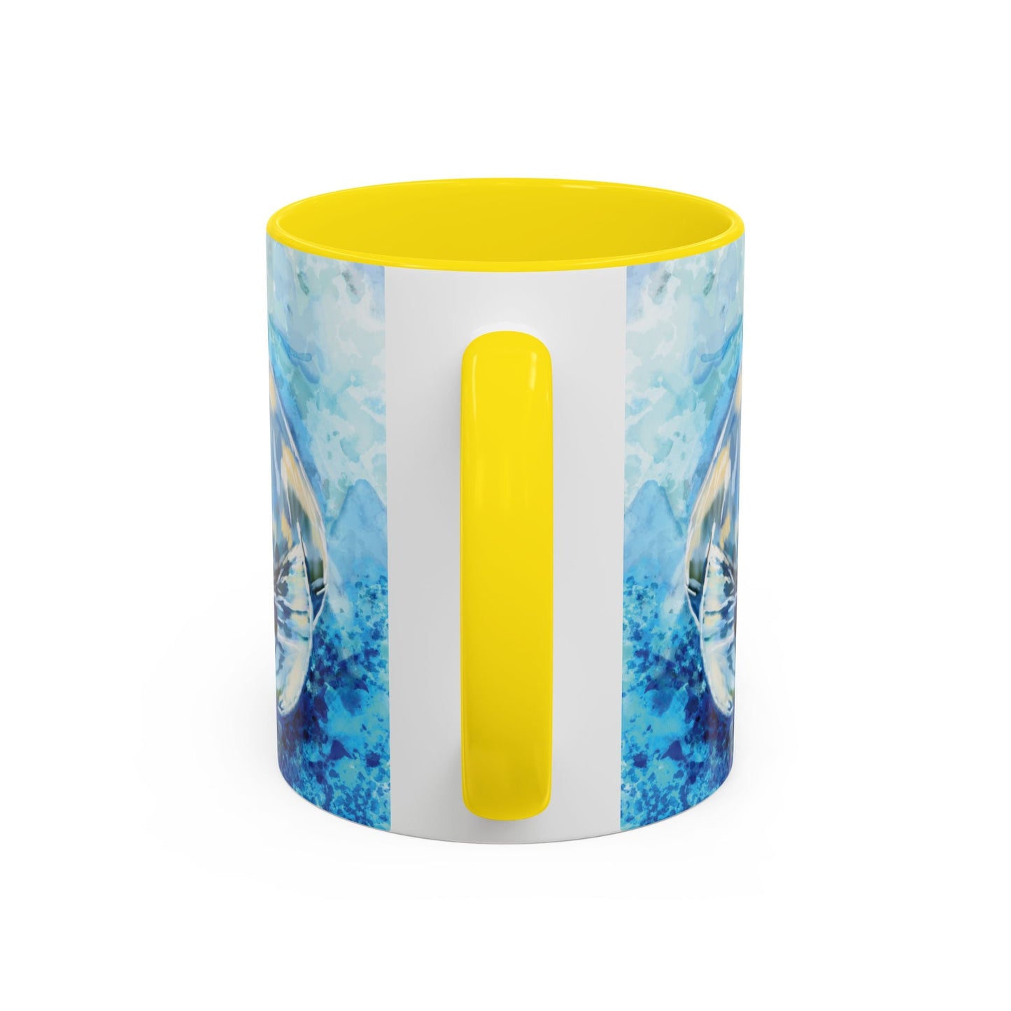Whimsical Manatee Ceramic Two Tone Mug - 11 oz & 15 oz - Blue Cava