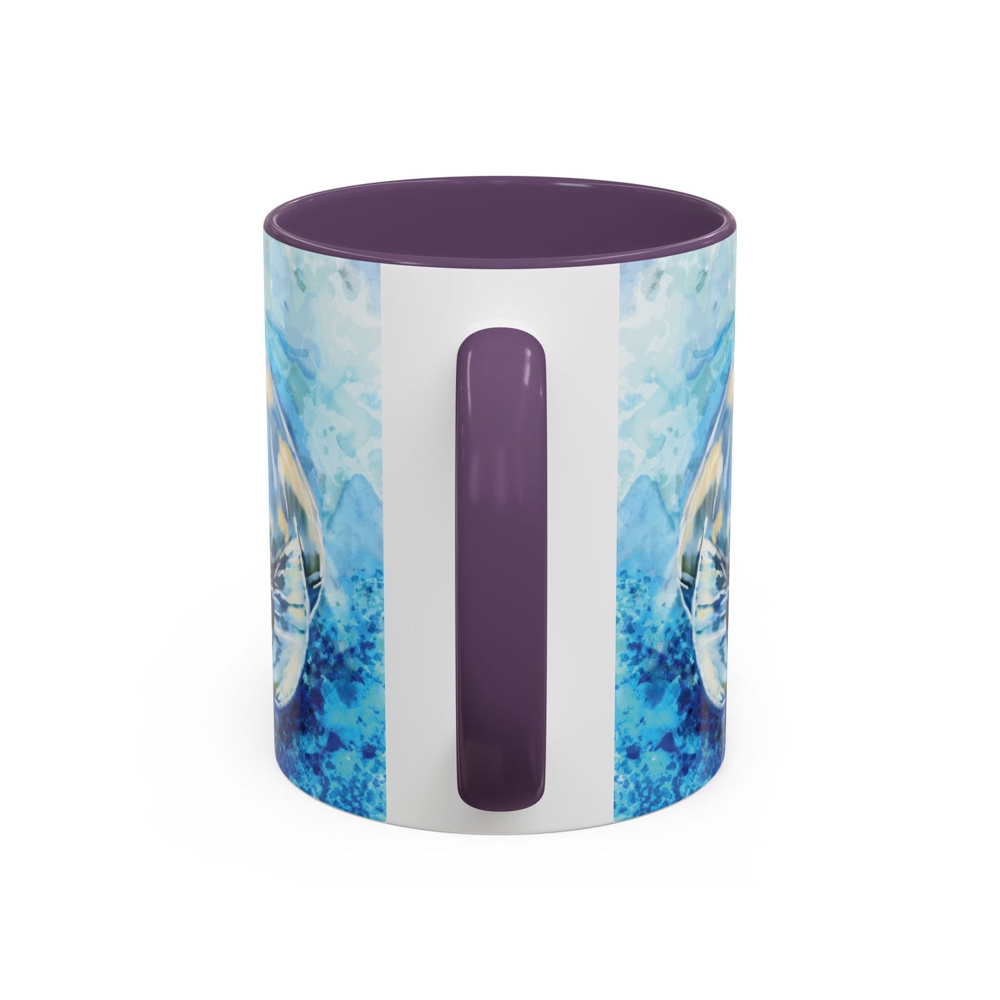 Whimsical Manatee Ceramic Two Tone Mug - 11 oz & 15 oz - Blue Cava