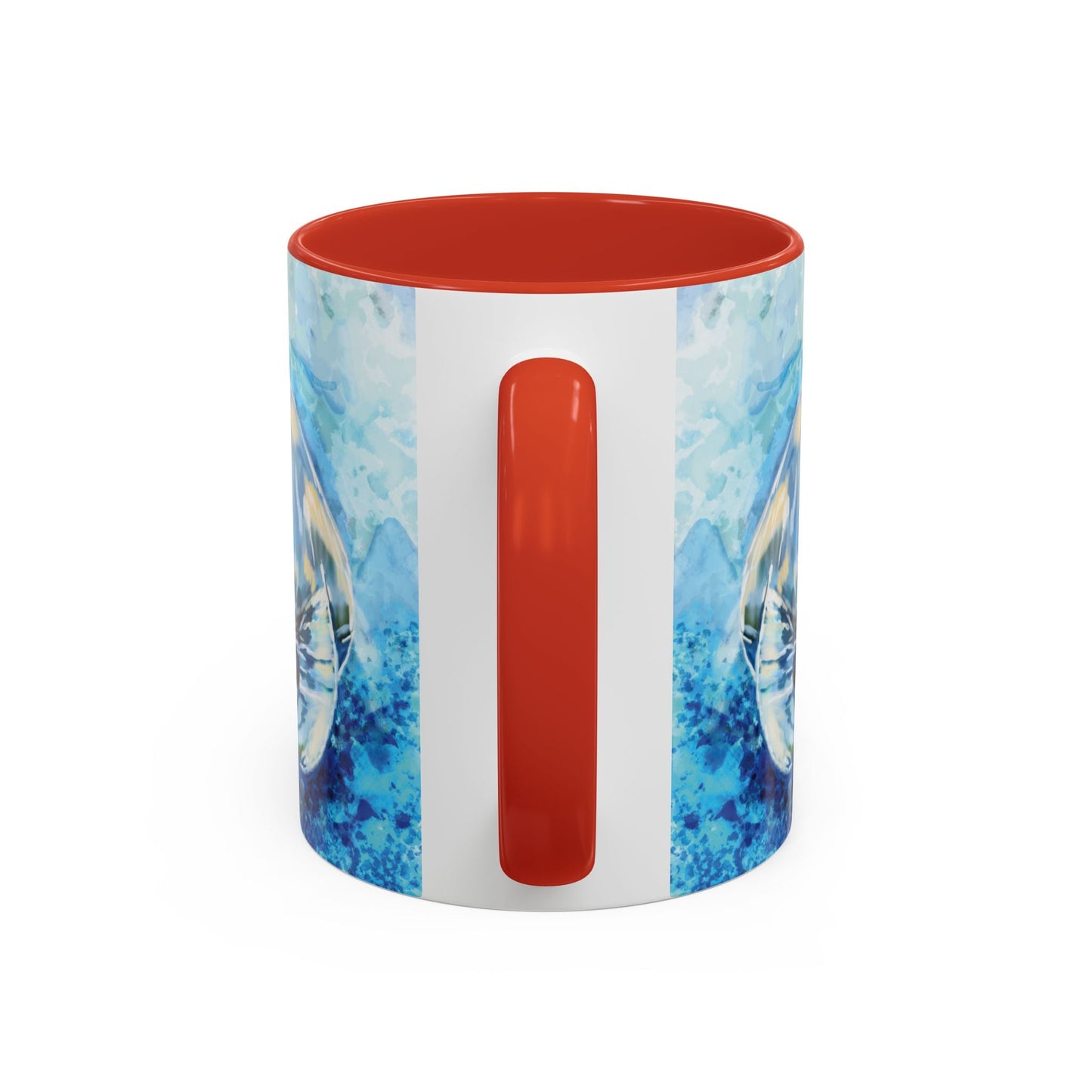 Whimsical Manatee Ceramic Two Tone Mug - 11 oz & 15 oz - Blue Cava