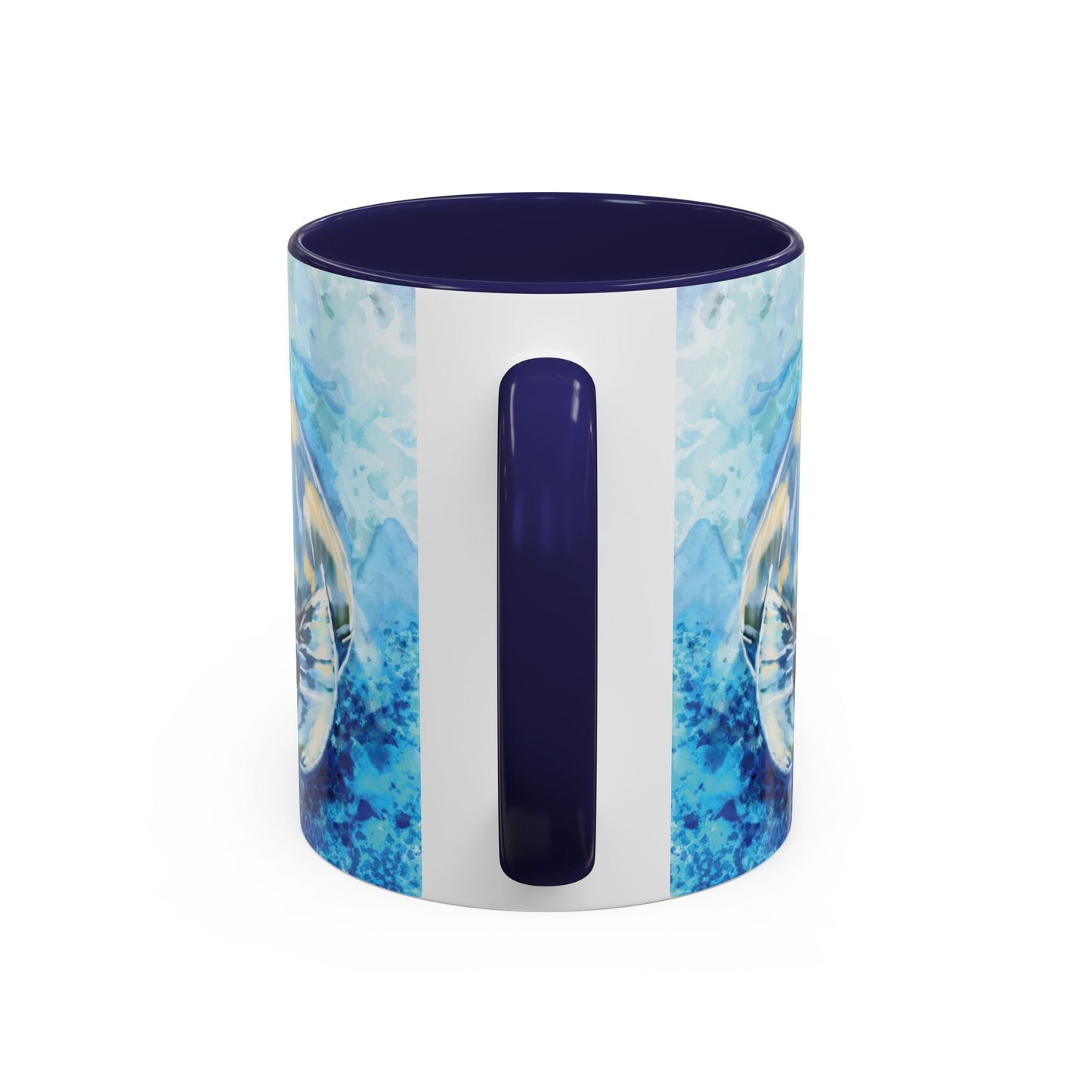 Whimsical Manatee Ceramic Two Tone Mug - 11 oz & 15 oz - Blue Cava
