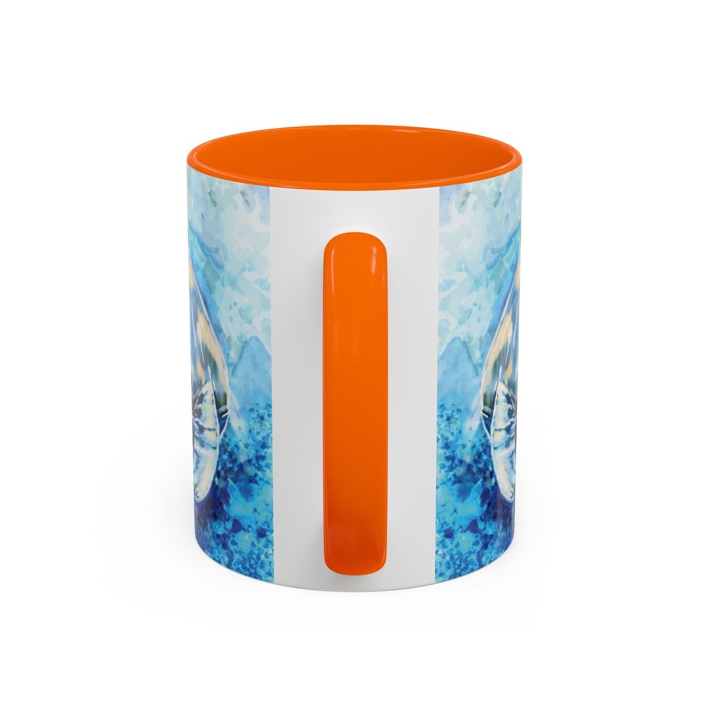 Whimsical Manatee Ceramic Two Tone Mug - 11 oz & 15 oz - Blue Cava