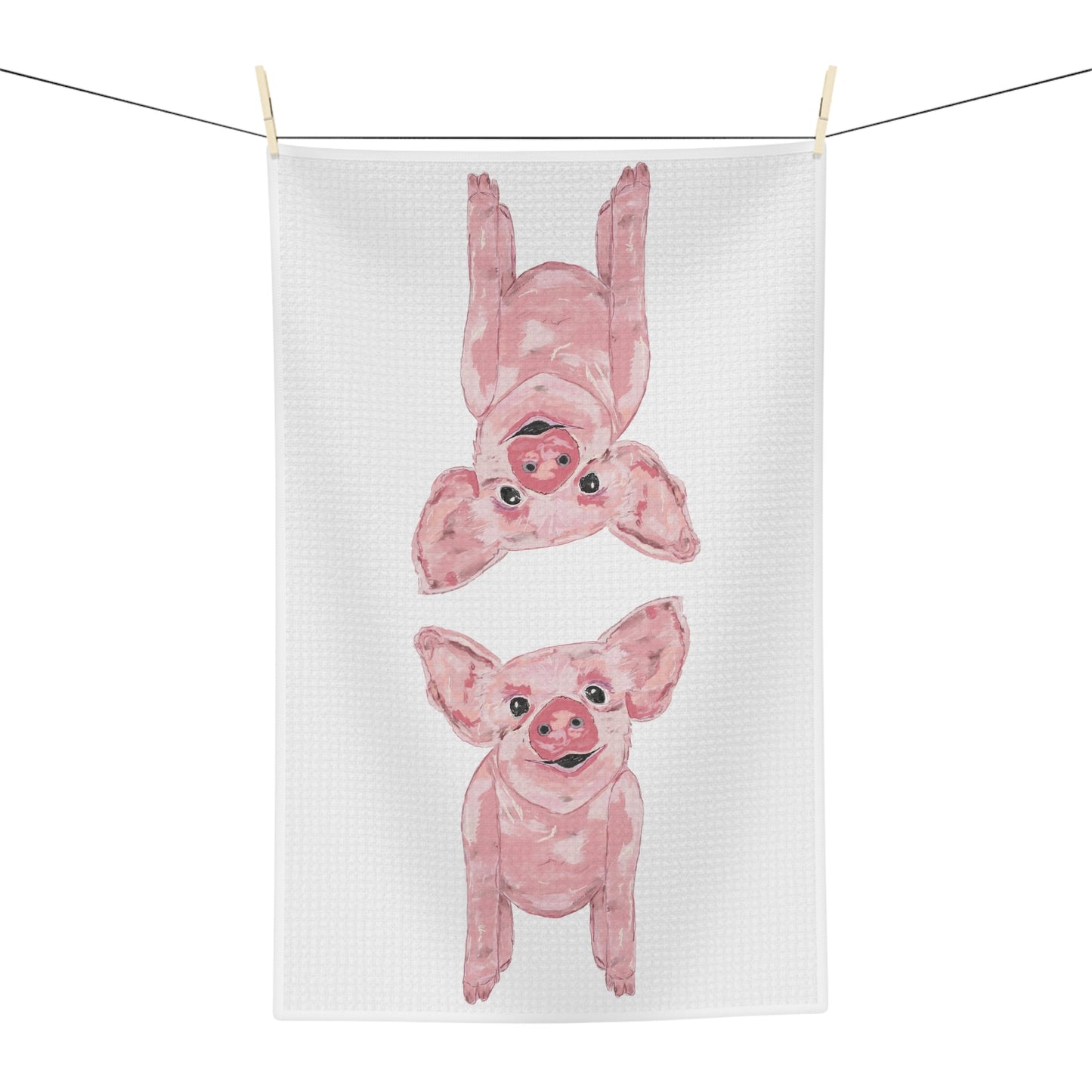 Wilbur The Pig Microfiber Waffle Towel - Blue Cava