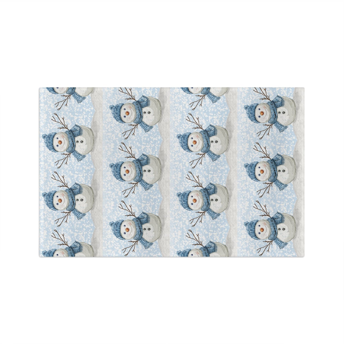 Winter Snowman Microfiber Waffle Towel - Blue Cava