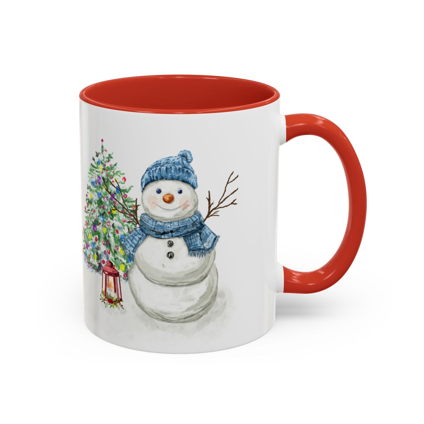 Winter Wonderland Two Tone Coffee Mug, Christmas Gift, Snowman Mug - Blue Cava