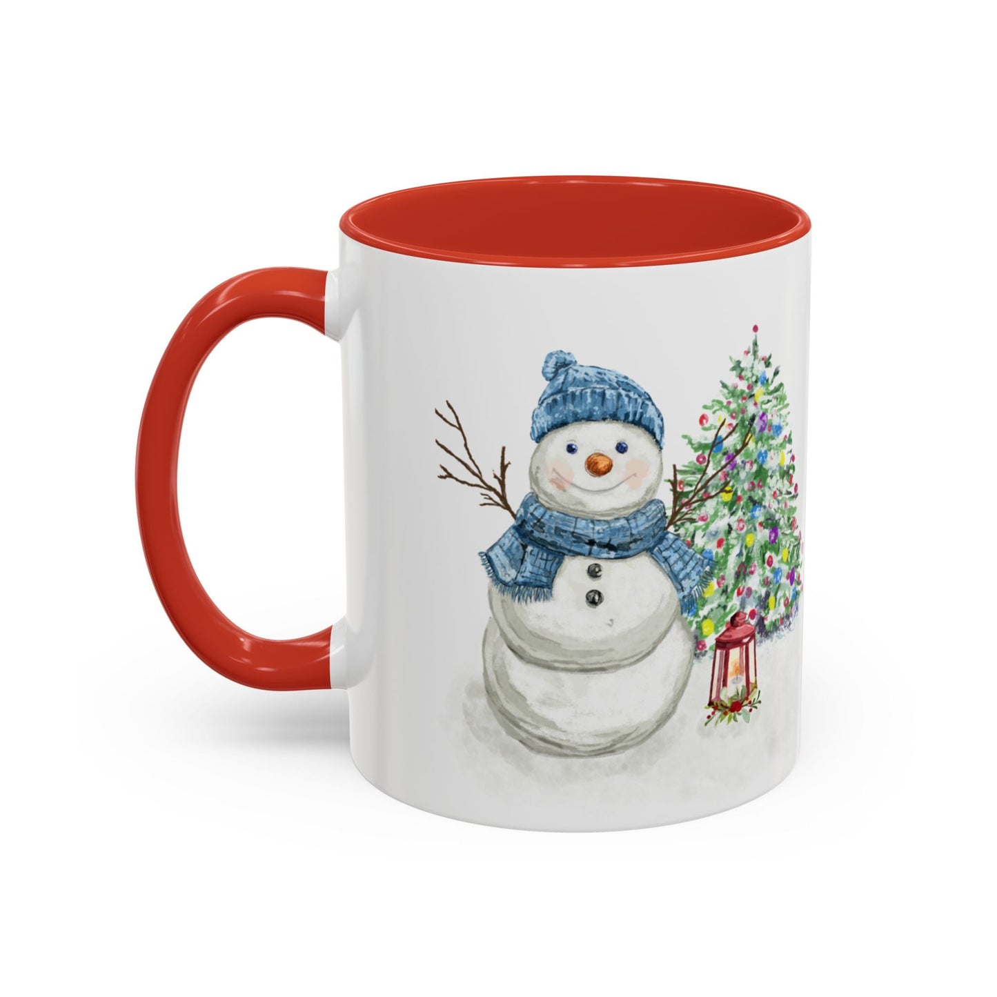 Winter Wonderland Two Tone Coffee Mug, Christmas Gift, Snowman Mug - Blue Cava