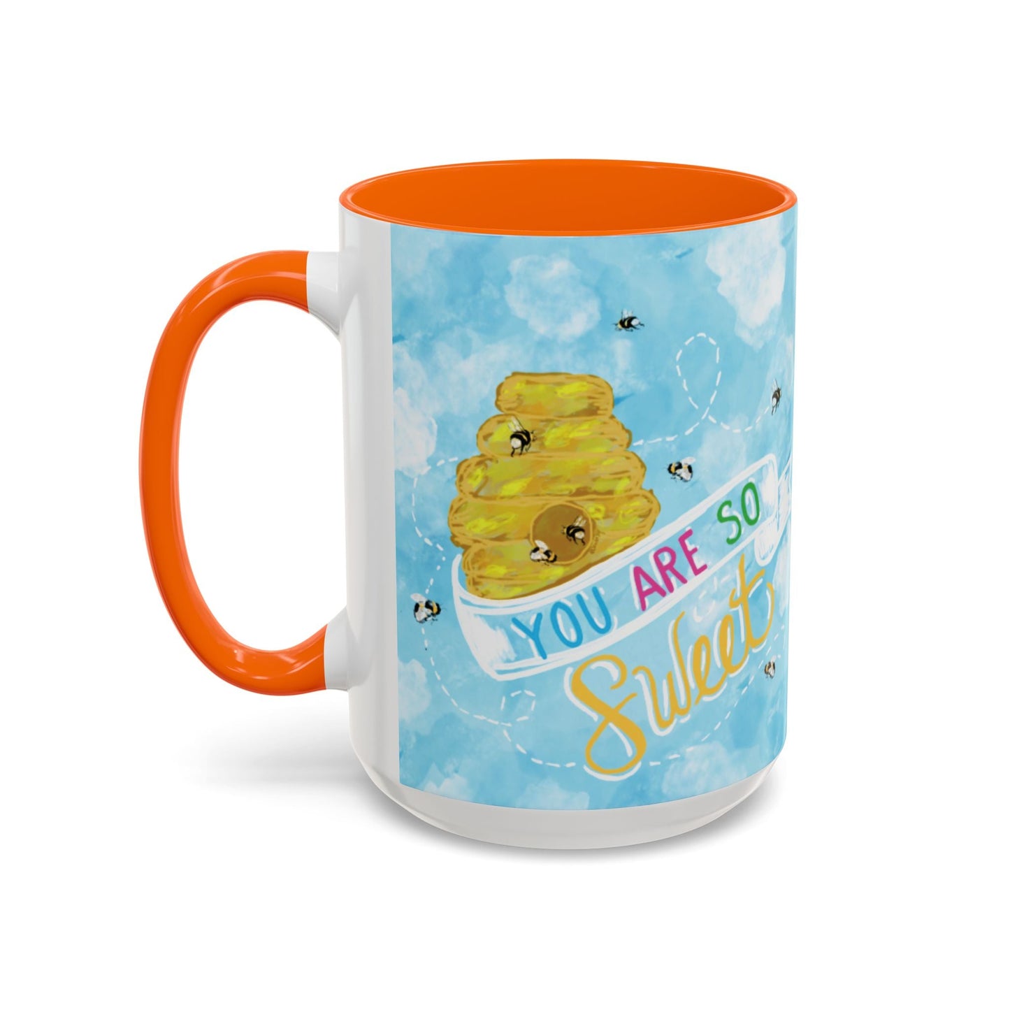 You Are So Sweet Bee Two Tone Ceramic Mug - 11 oz & 15 oz - Blue Cava