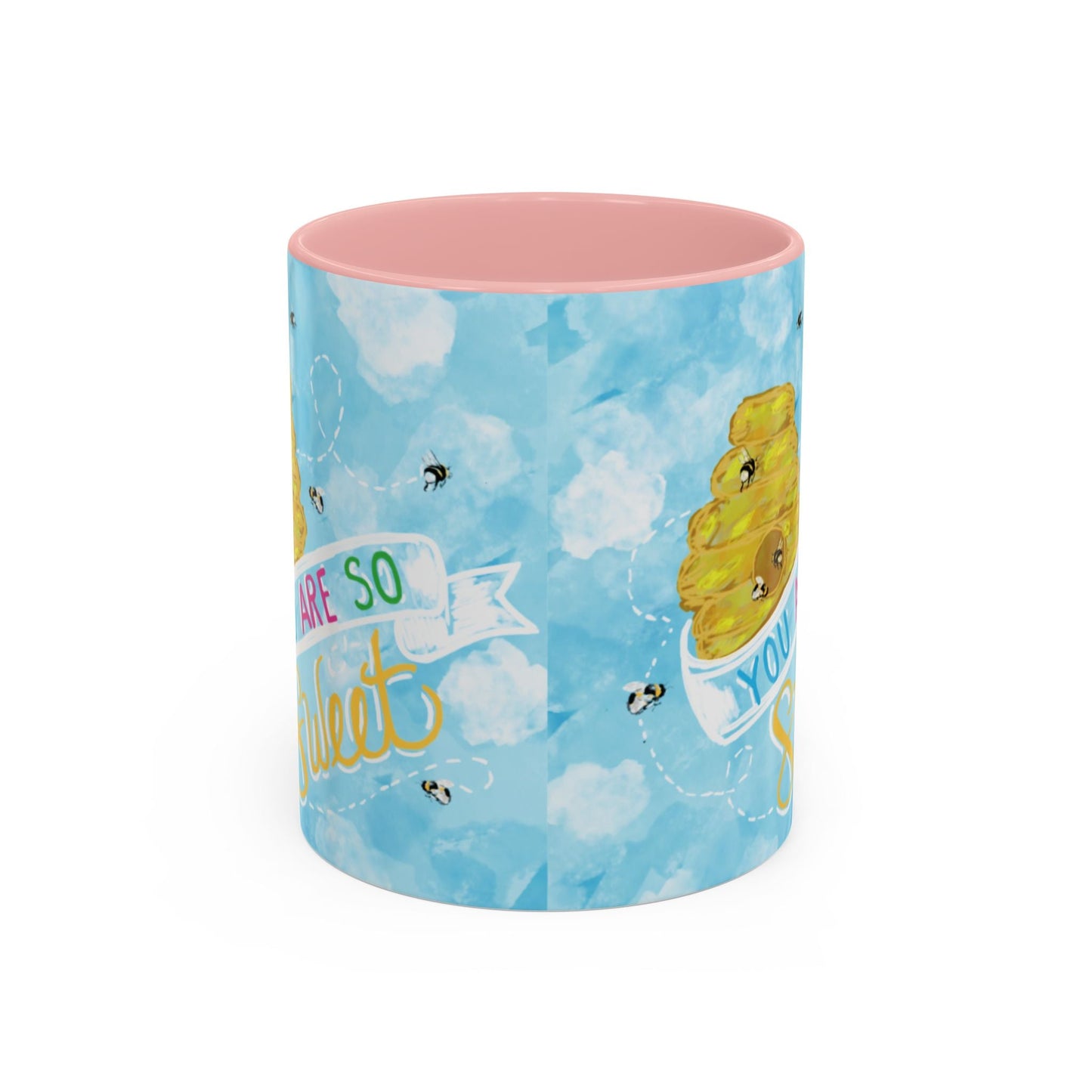 You Are So Sweet Bee Two Tone Ceramic Mug - 11 oz & 15 oz - Blue Cava