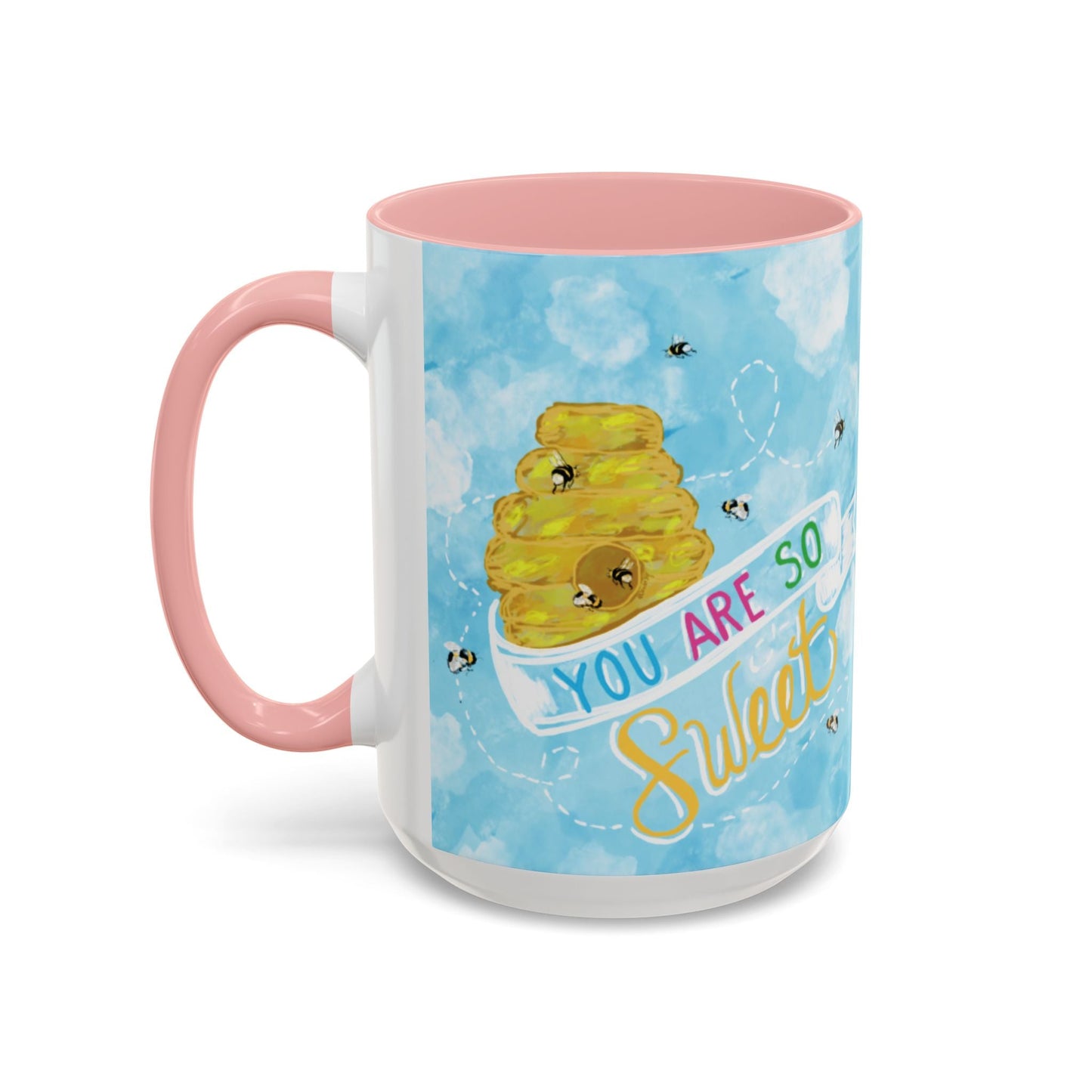 You Are So Sweet Bee Two Tone Ceramic Mug - 11 oz & 15 oz - Blue Cava