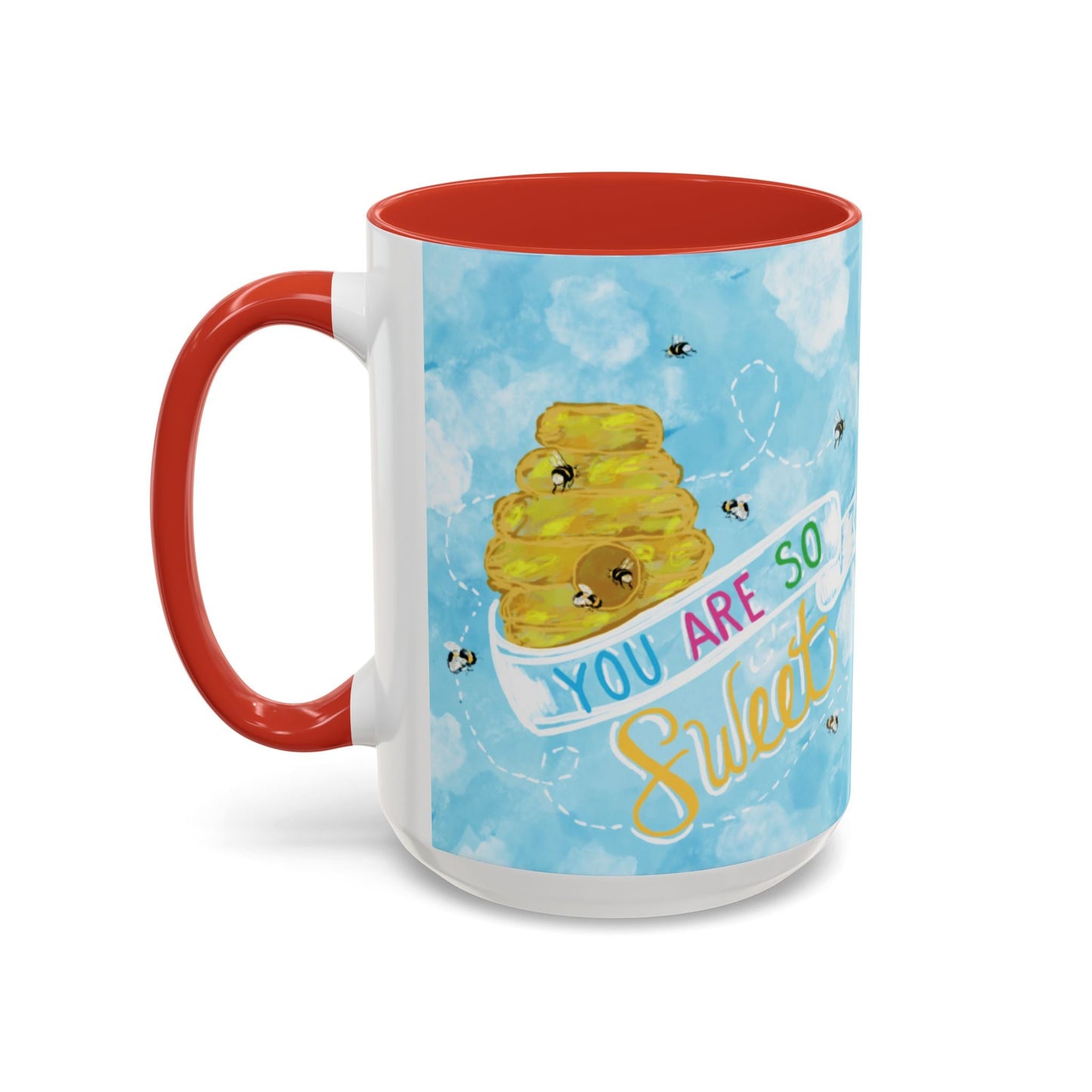 You Are So Sweet Bee Two Tone Ceramic Mug - 11 oz & 15 oz - Blue Cava