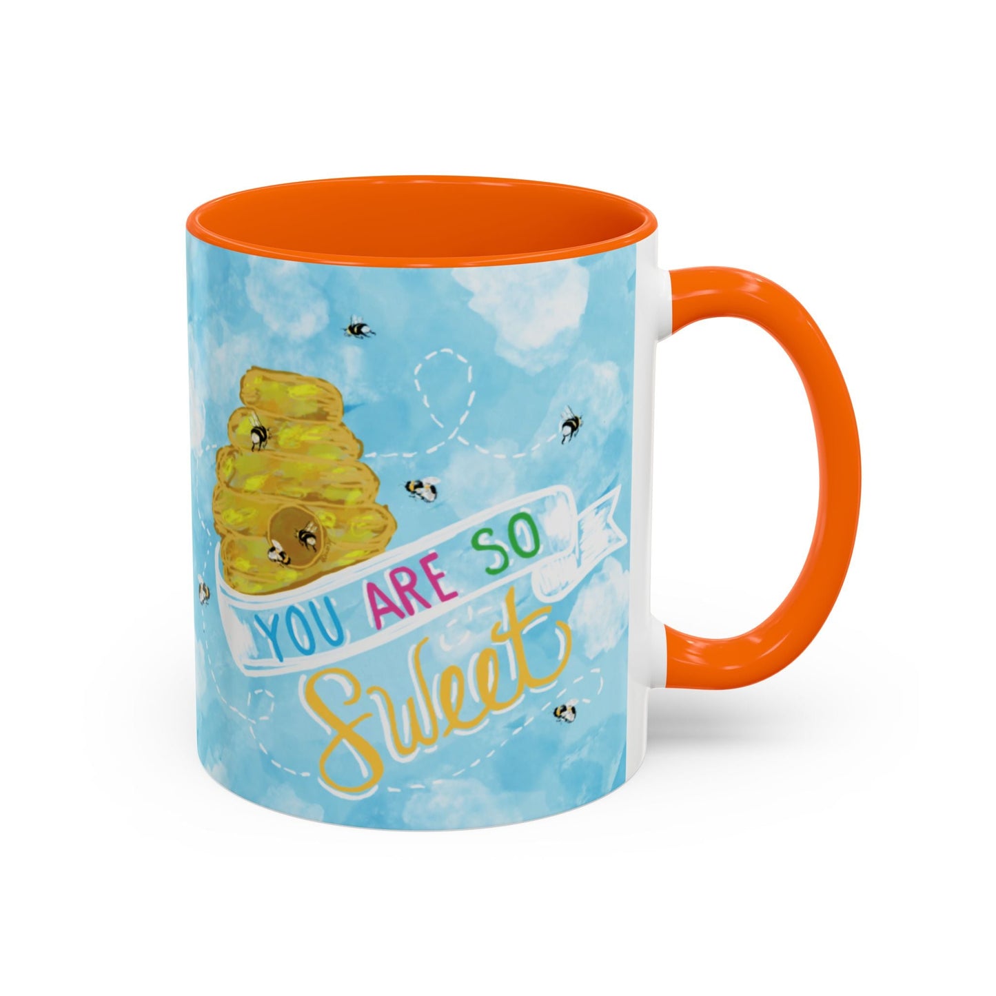 You Are So Sweet Bee Two Tone Ceramic Mug - 11 oz & 15 oz - Blue Cava