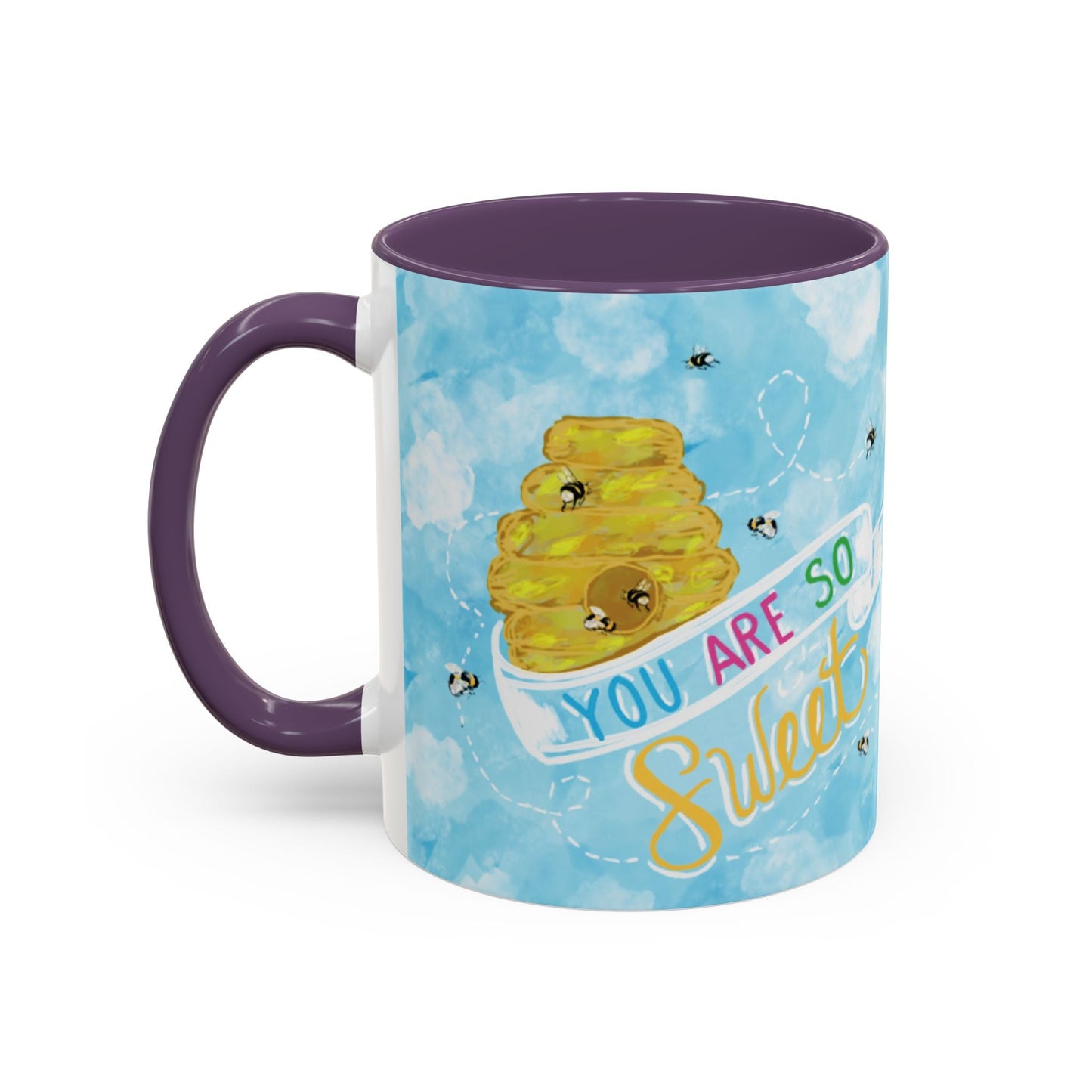You Are So Sweet Bee Two Tone Ceramic Mug - 11 oz & 15 oz - Blue Cava