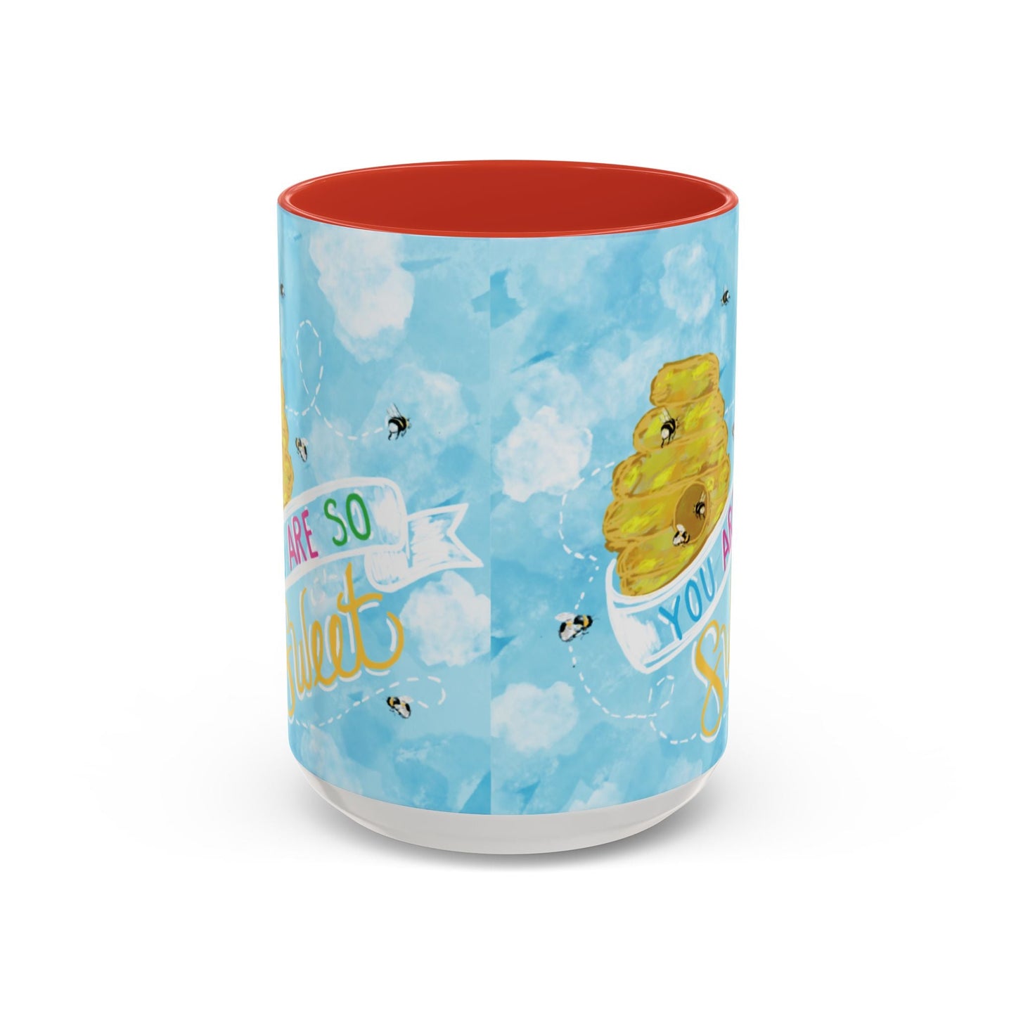 You Are So Sweet Bee Two Tone Ceramic Mug - 11 oz & 15 oz - Blue Cava