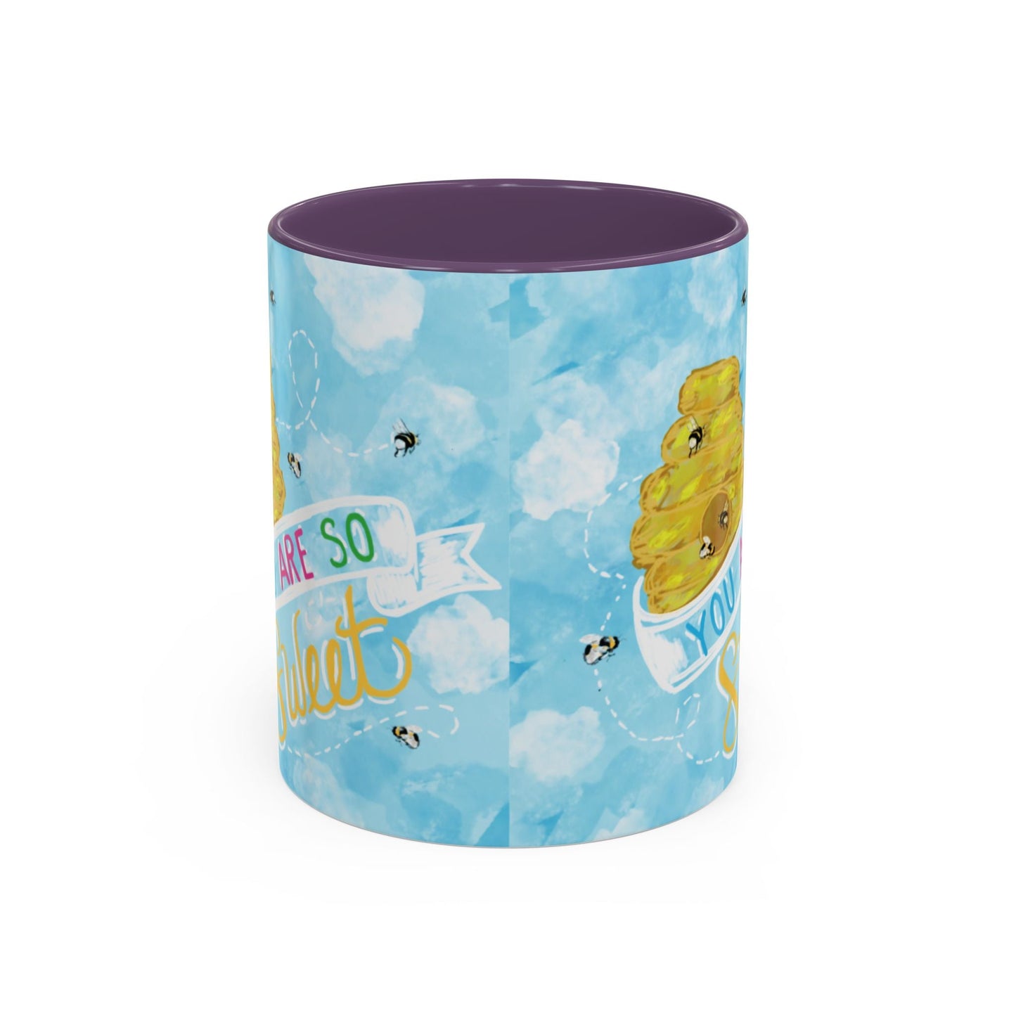 You Are So Sweet Bee Two Tone Ceramic Mug - 11 oz & 15 oz - Blue Cava