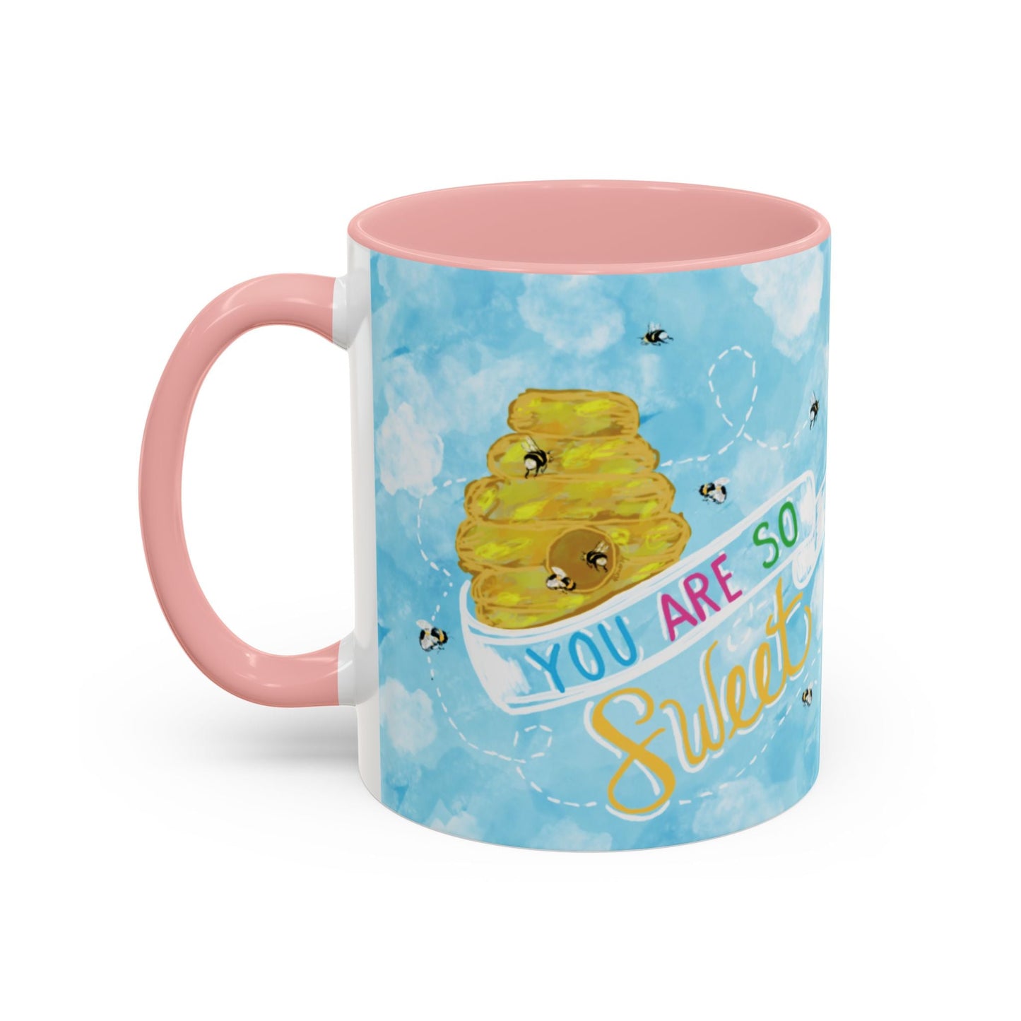 You Are So Sweet Bee Two Tone Ceramic Mug - 11 oz & 15 oz - Blue Cava