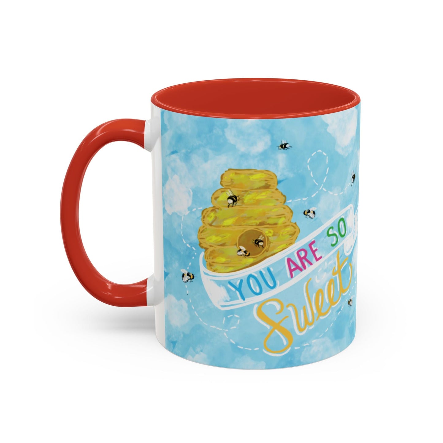 You Are So Sweet Bee Two Tone Ceramic Mug - 11 oz & 15 oz - Blue Cava