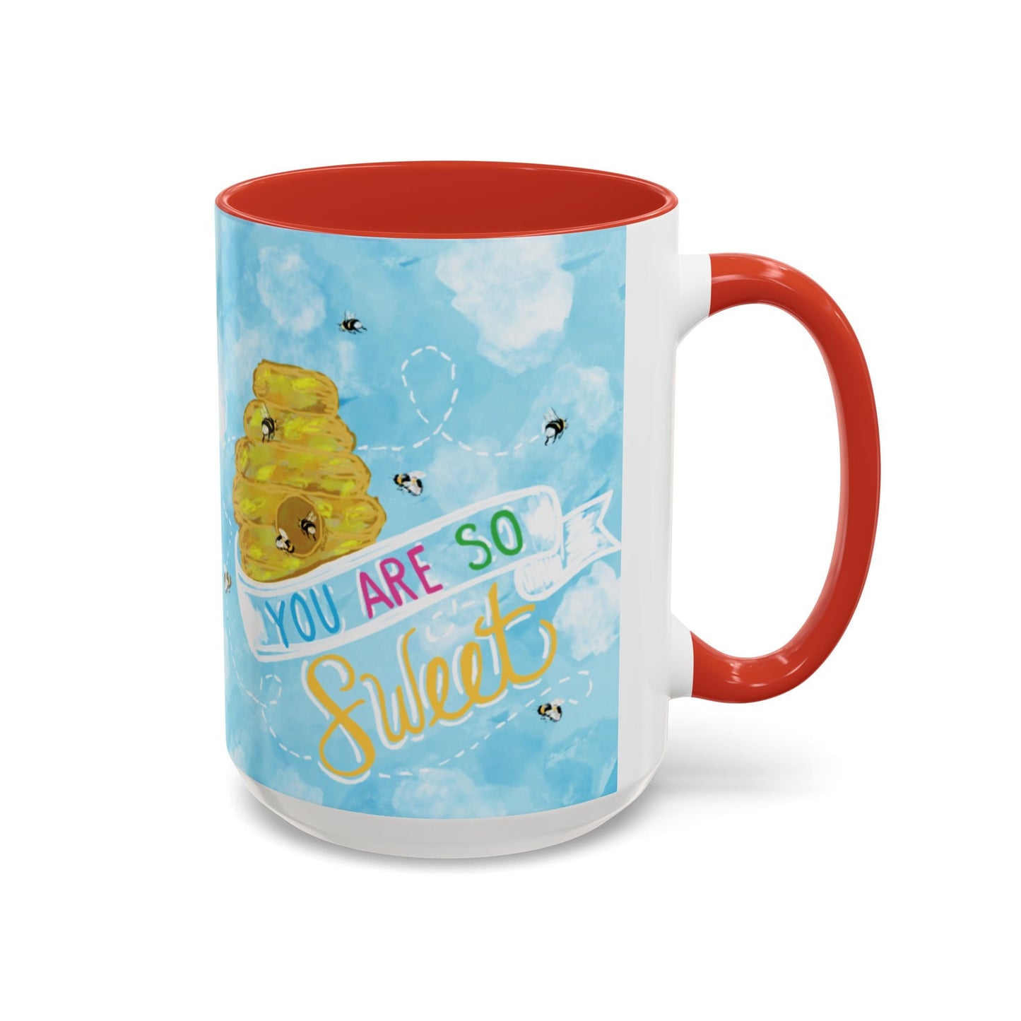 You Are So Sweet Bee Two Tone Ceramic Mug - 11 oz & 15 oz - Blue Cava