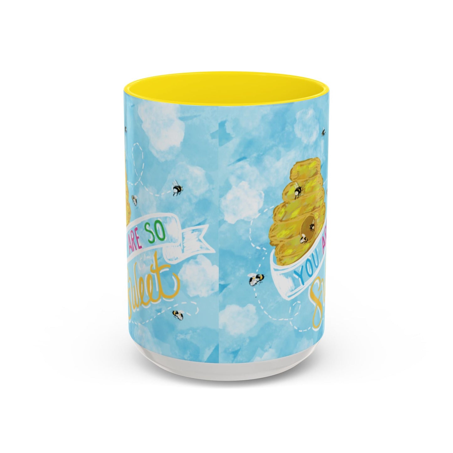 You Are So Sweet Bee Two Tone Ceramic Mug - 11 oz & 15 oz - Blue Cava