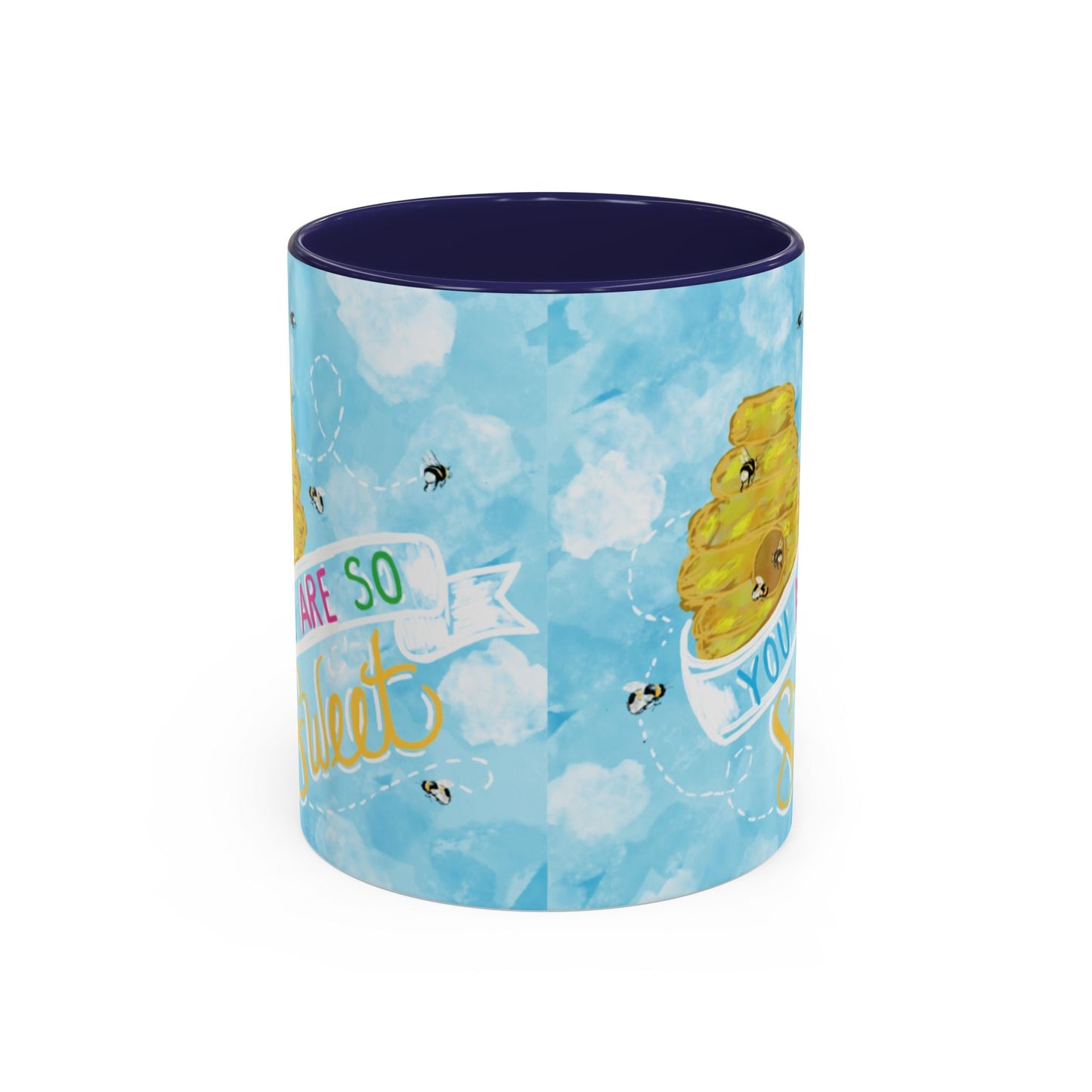 You Are So Sweet Bee Two Tone Ceramic Mug - 11 oz & 15 oz - Blue Cava