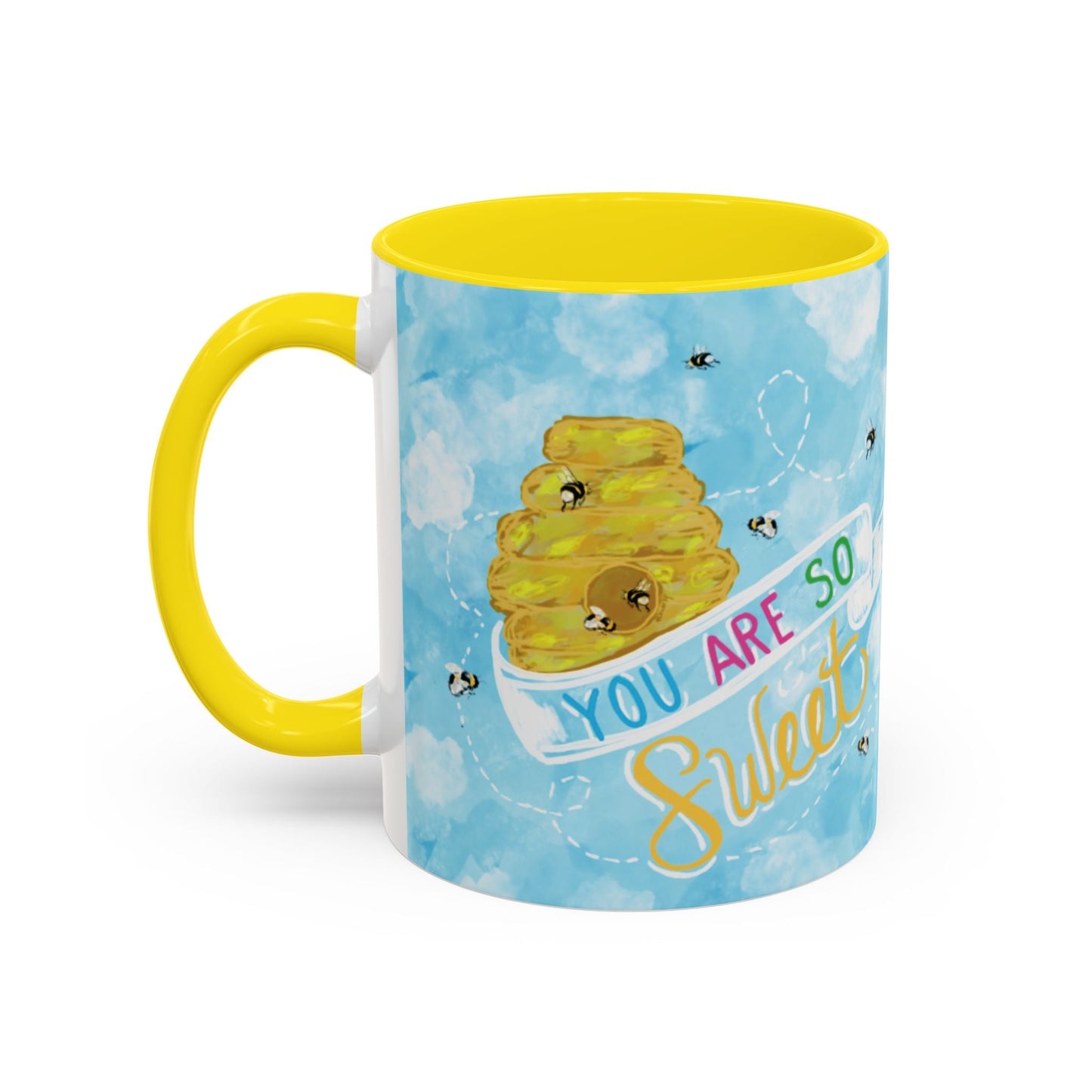 You Are So Sweet Bee Two Tone Ceramic Mug - 11 oz & 15 oz - Blue Cava