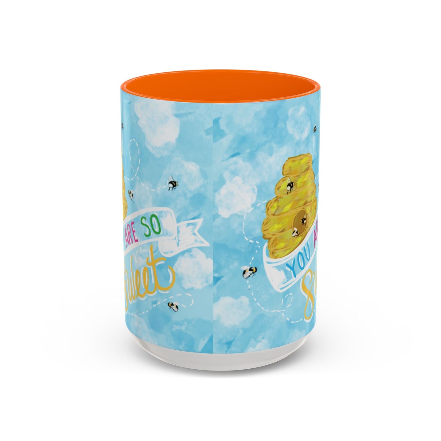 You Are So Sweet Bee Two Tone Ceramic Mug - 11 oz & 15 oz - Blue Cava