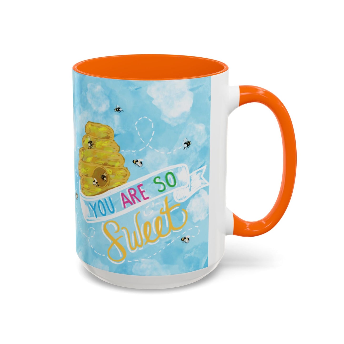 You Are So Sweet Bee Two Tone Ceramic Mug - 11 oz & 15 oz - Blue Cava
