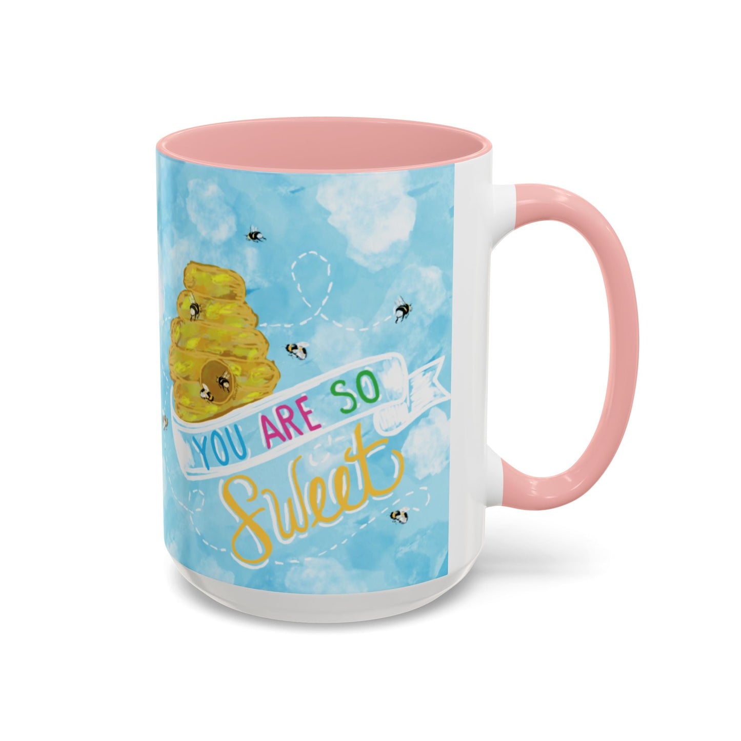 You Are So Sweet Bee Two Tone Ceramic Mug - 11 oz & 15 oz - Blue Cava
