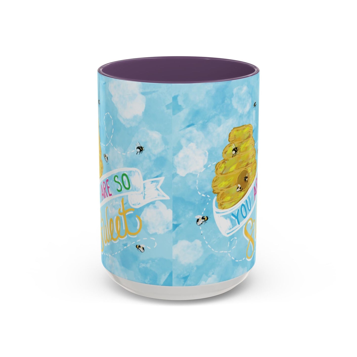 You Are So Sweet Bee Two Tone Ceramic Mug - 11 oz & 15 oz - Blue Cava