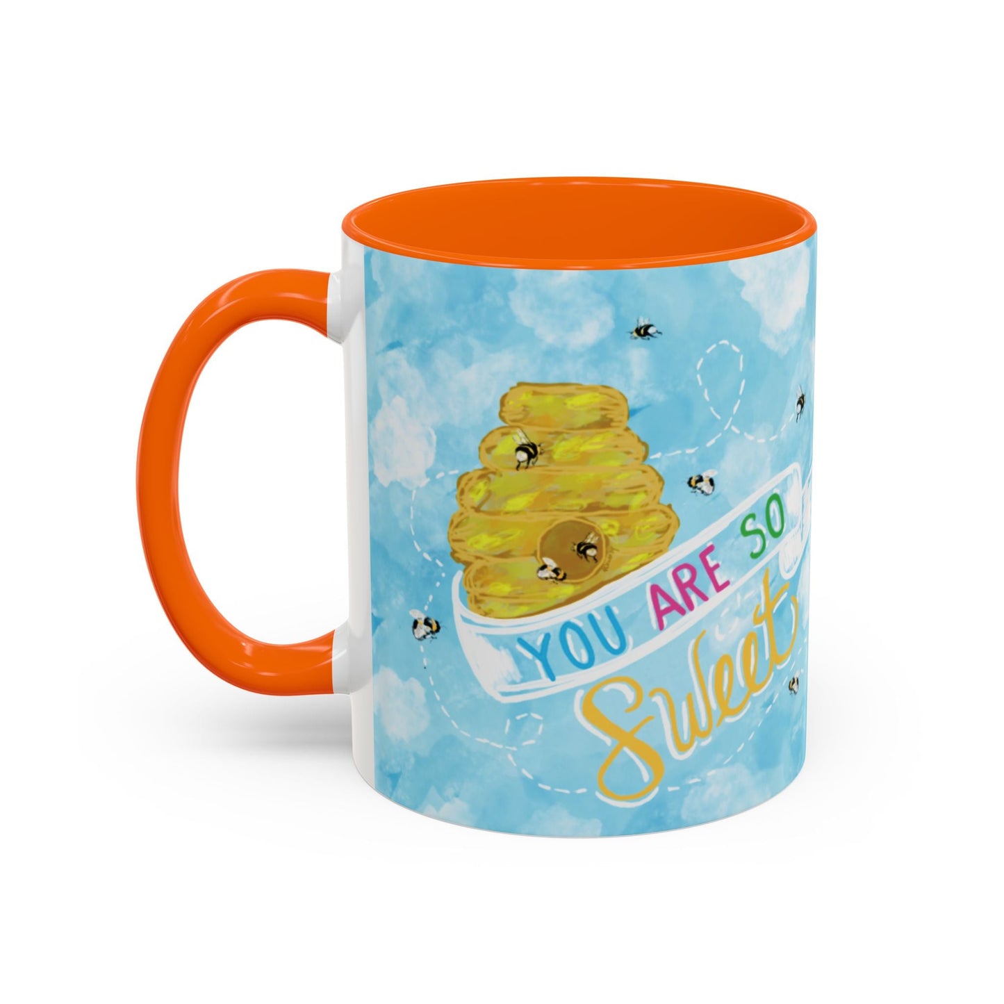 You Are So Sweet Bee Two Tone Ceramic Mug - 11 oz & 15 oz - Blue Cava