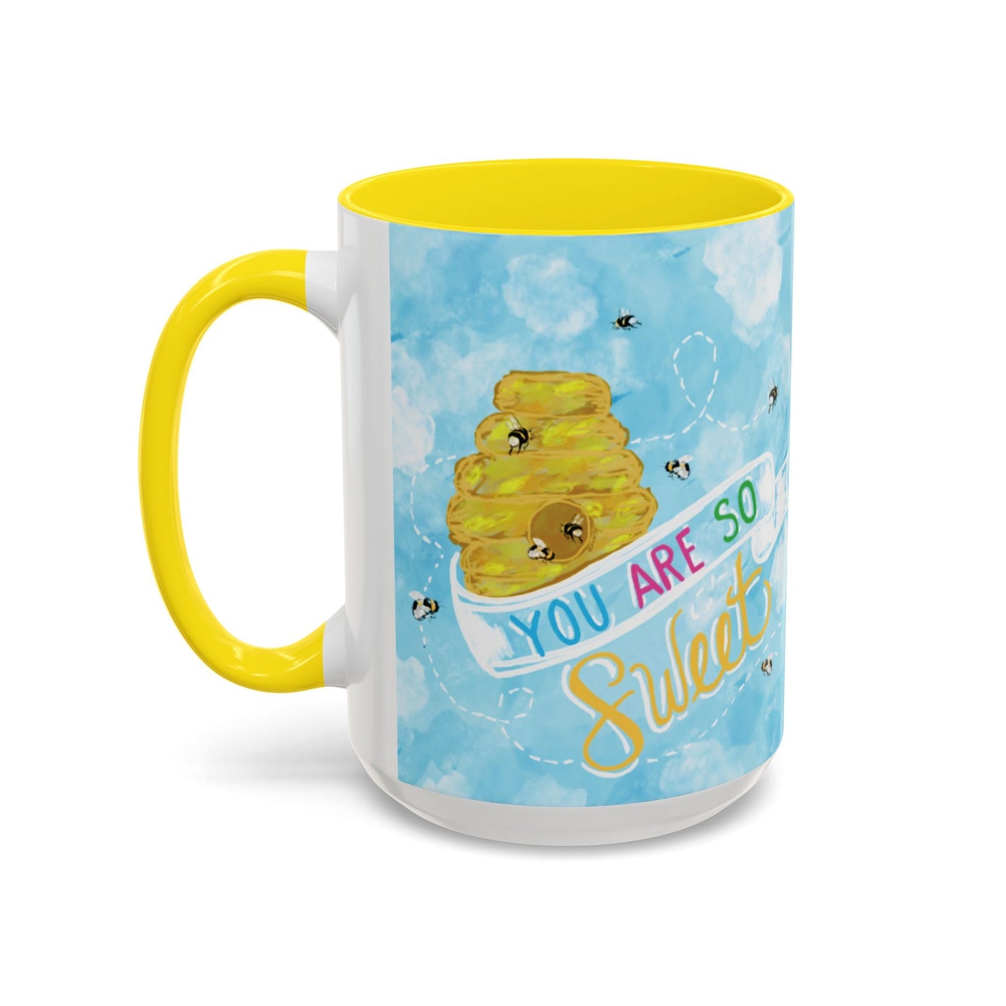 You Are So Sweet Bee Two Tone Ceramic Mug - 11 oz & 15 oz - Blue Cava