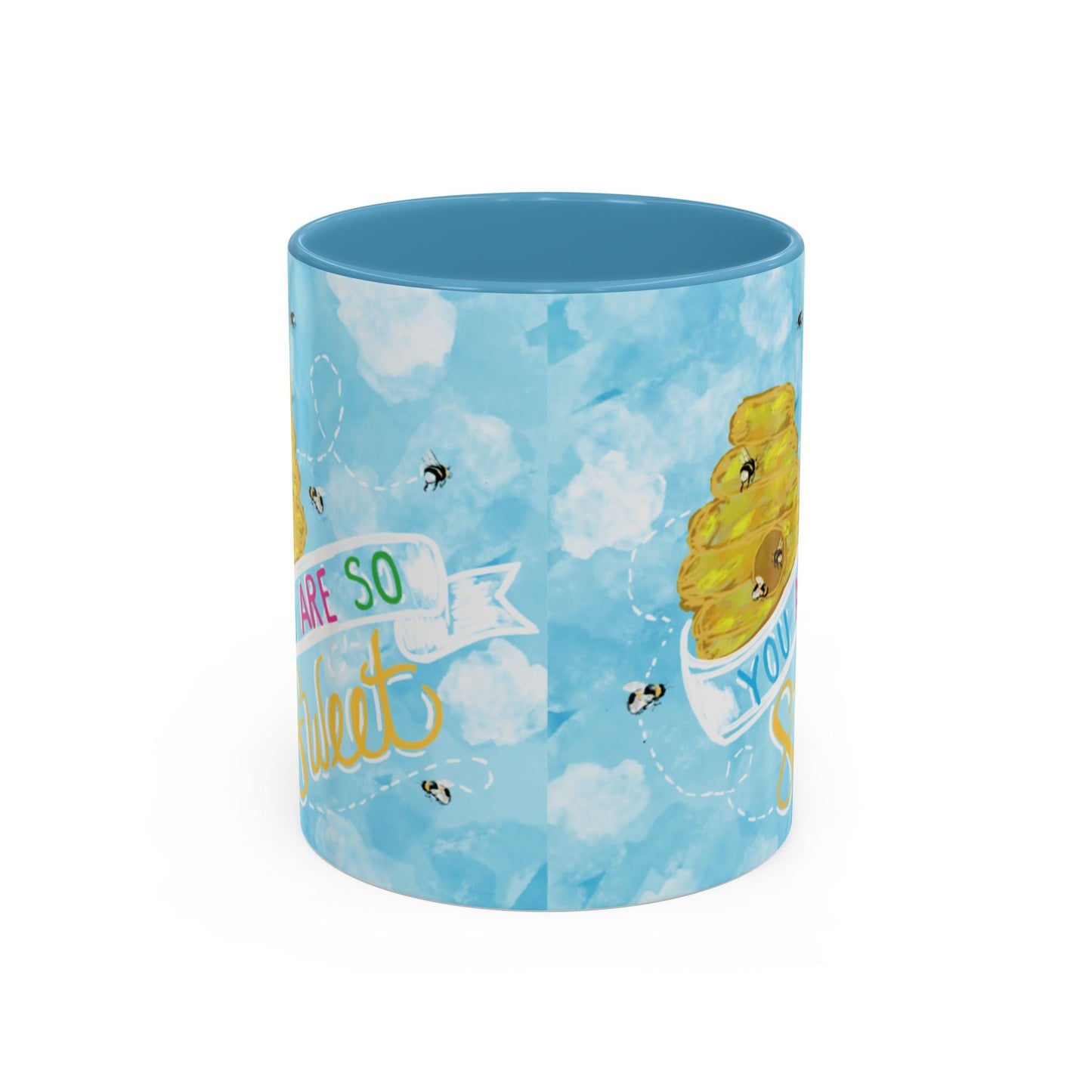 You Are So Sweet Bee Two Tone Ceramic Mug - 11 oz & 15 oz - Blue Cava