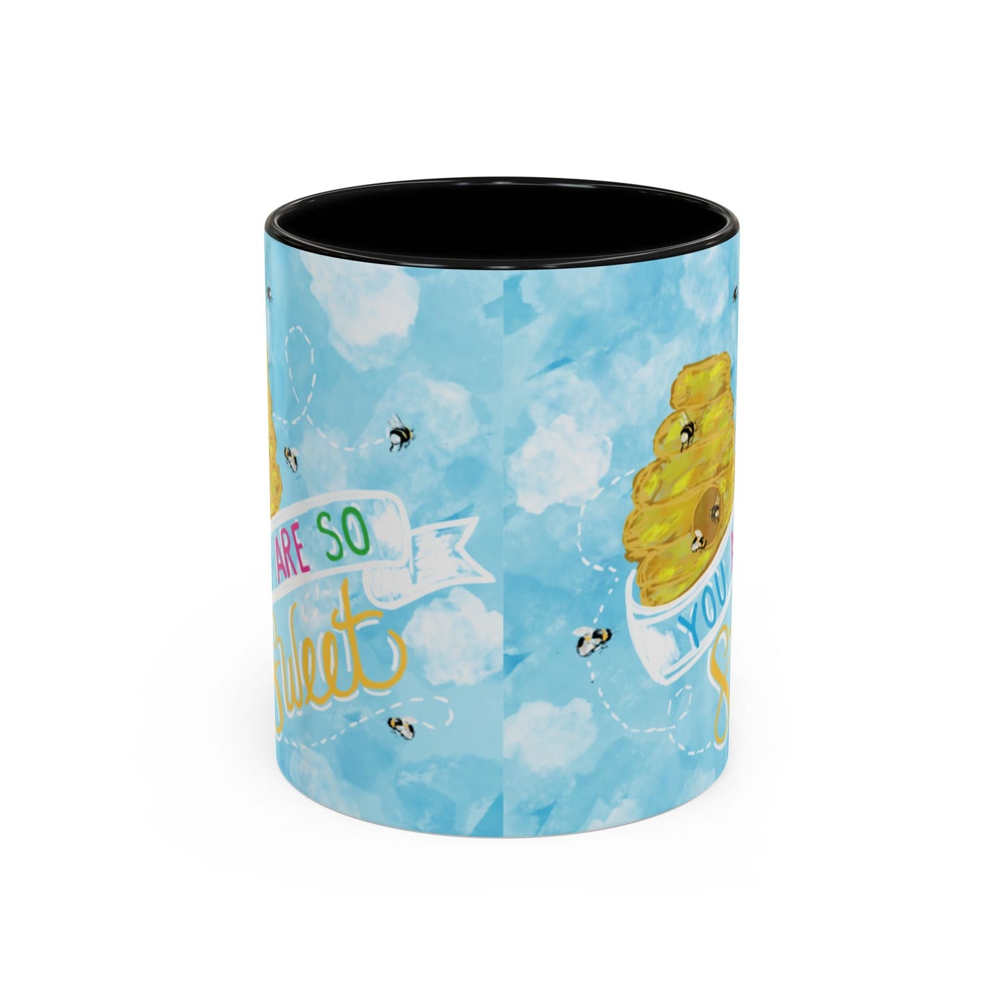 You Are So Sweet Bee Two Tone Ceramic Mug - 11 oz & 15 oz - Blue Cava