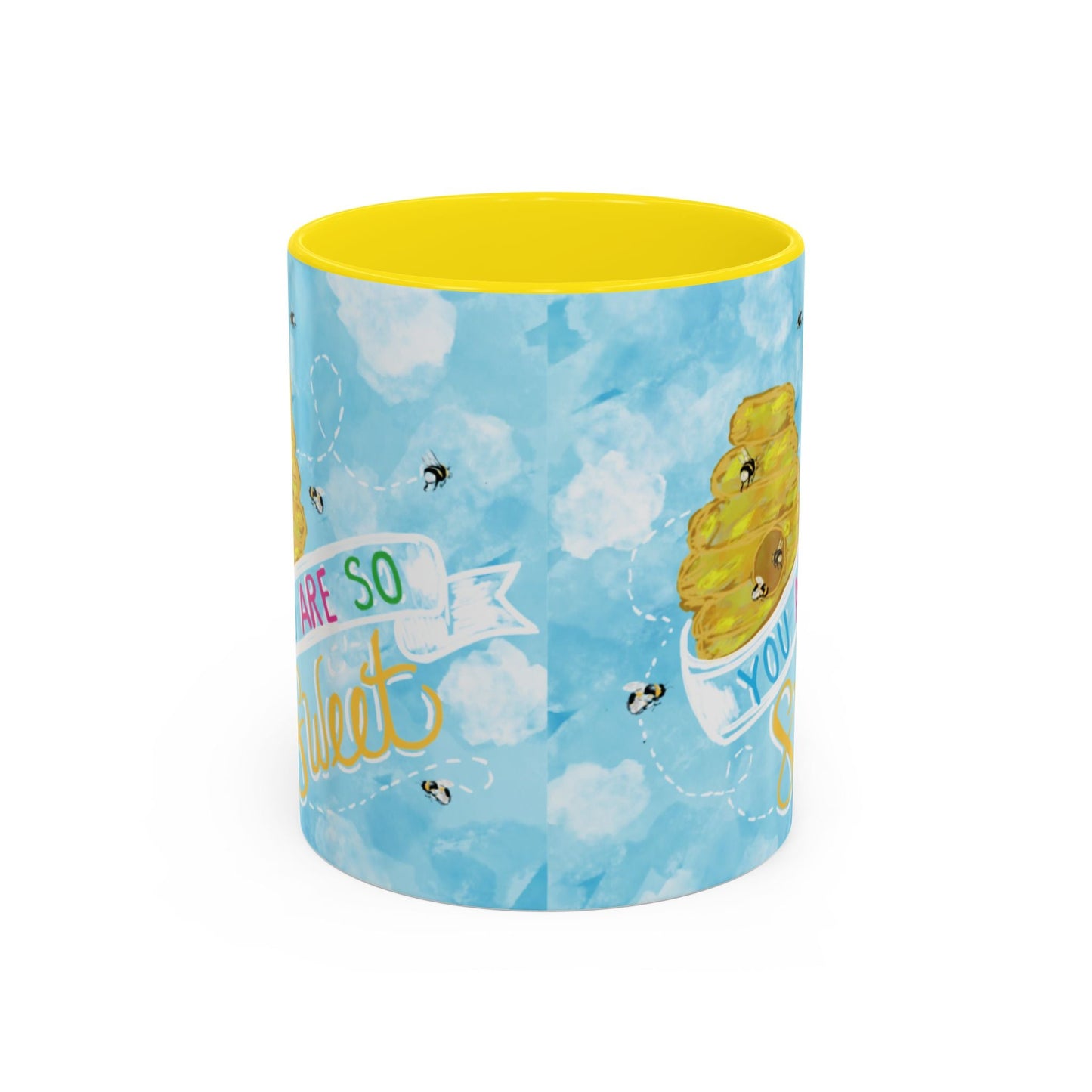 You Are So Sweet Bee Two Tone Ceramic Mug - 11 oz & 15 oz - Blue Cava