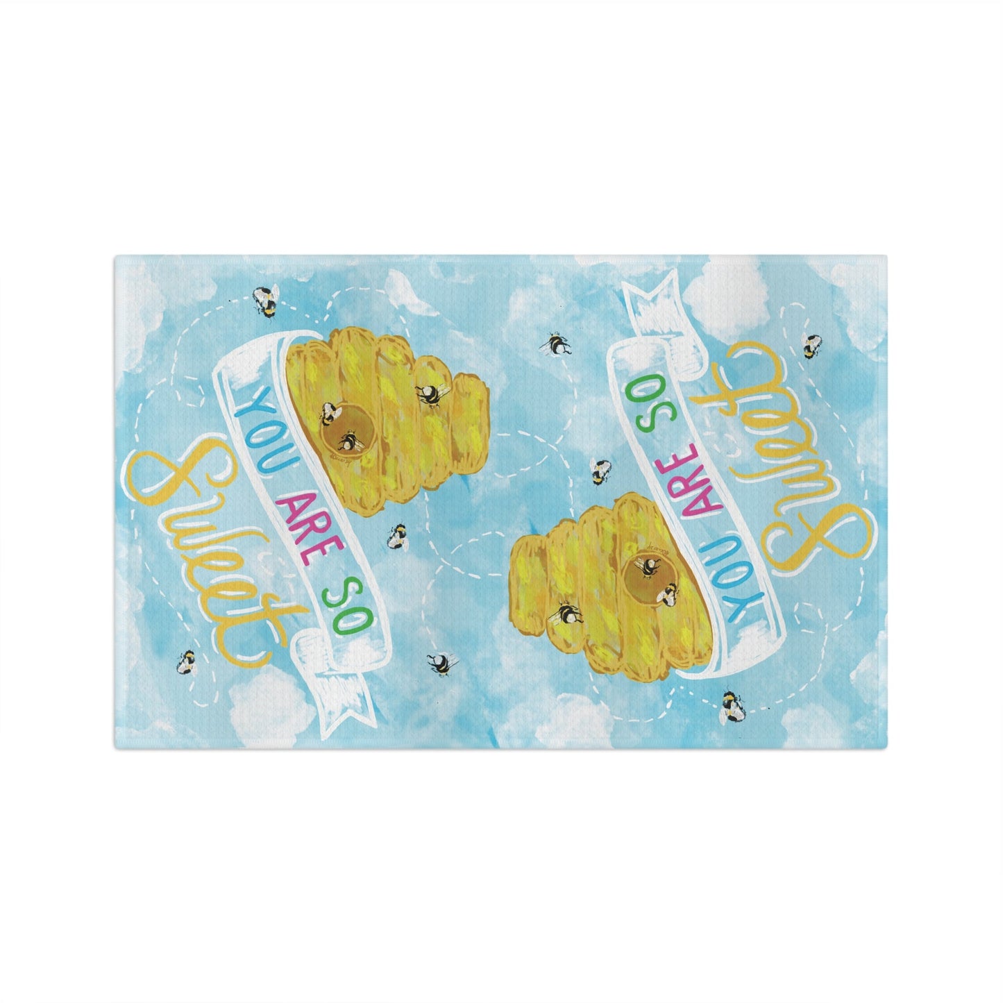 You Are So Sweet Microfiber Waffle Towel - Blue Cava
