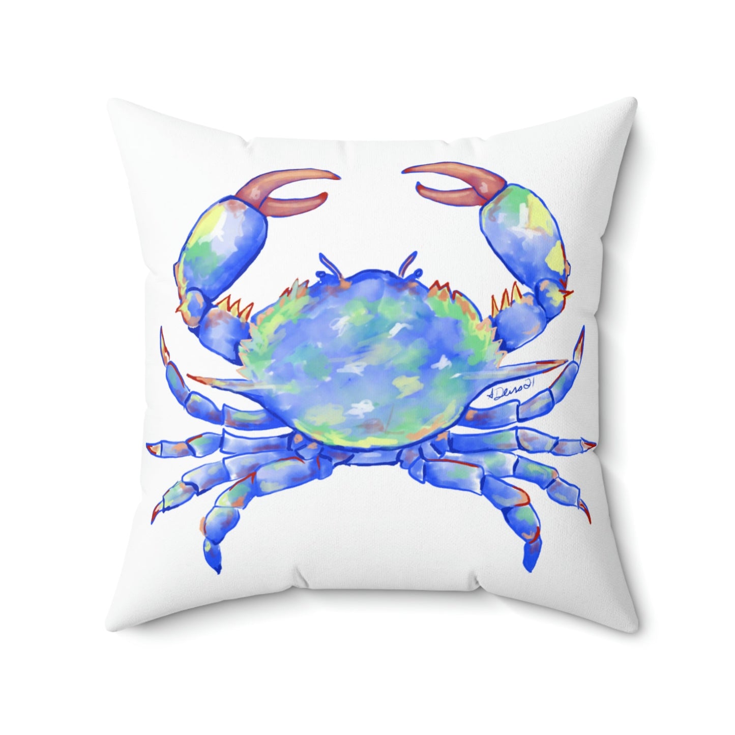 Blue Crab Pillow - Blue Cava