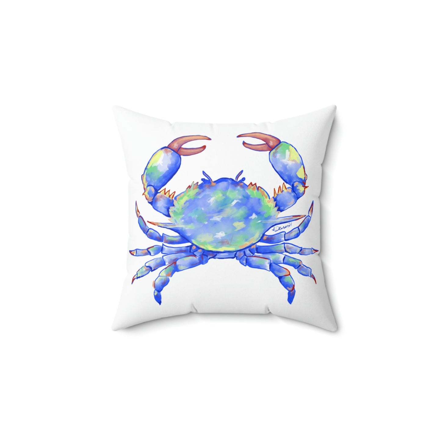 Blue Crab Pillow - Blue Cava