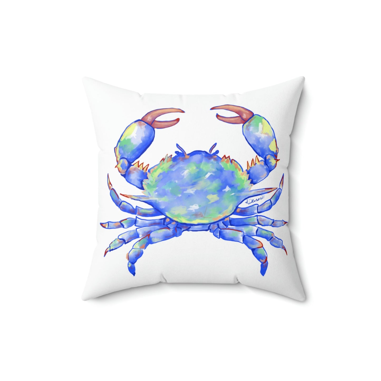 Blue Crab Pillow - Blue Cava