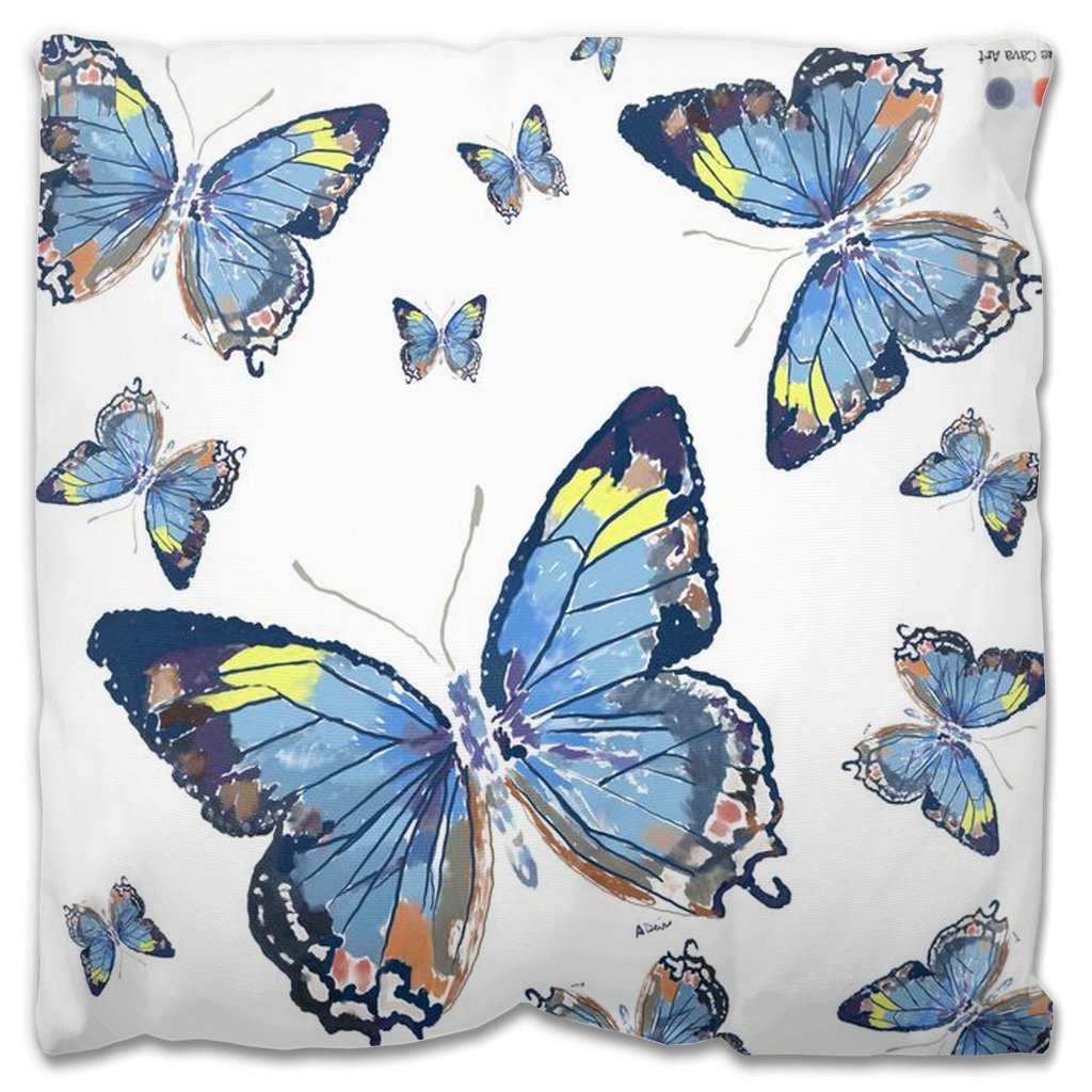 Butterflies Outdoor Pillows - Blue Cava